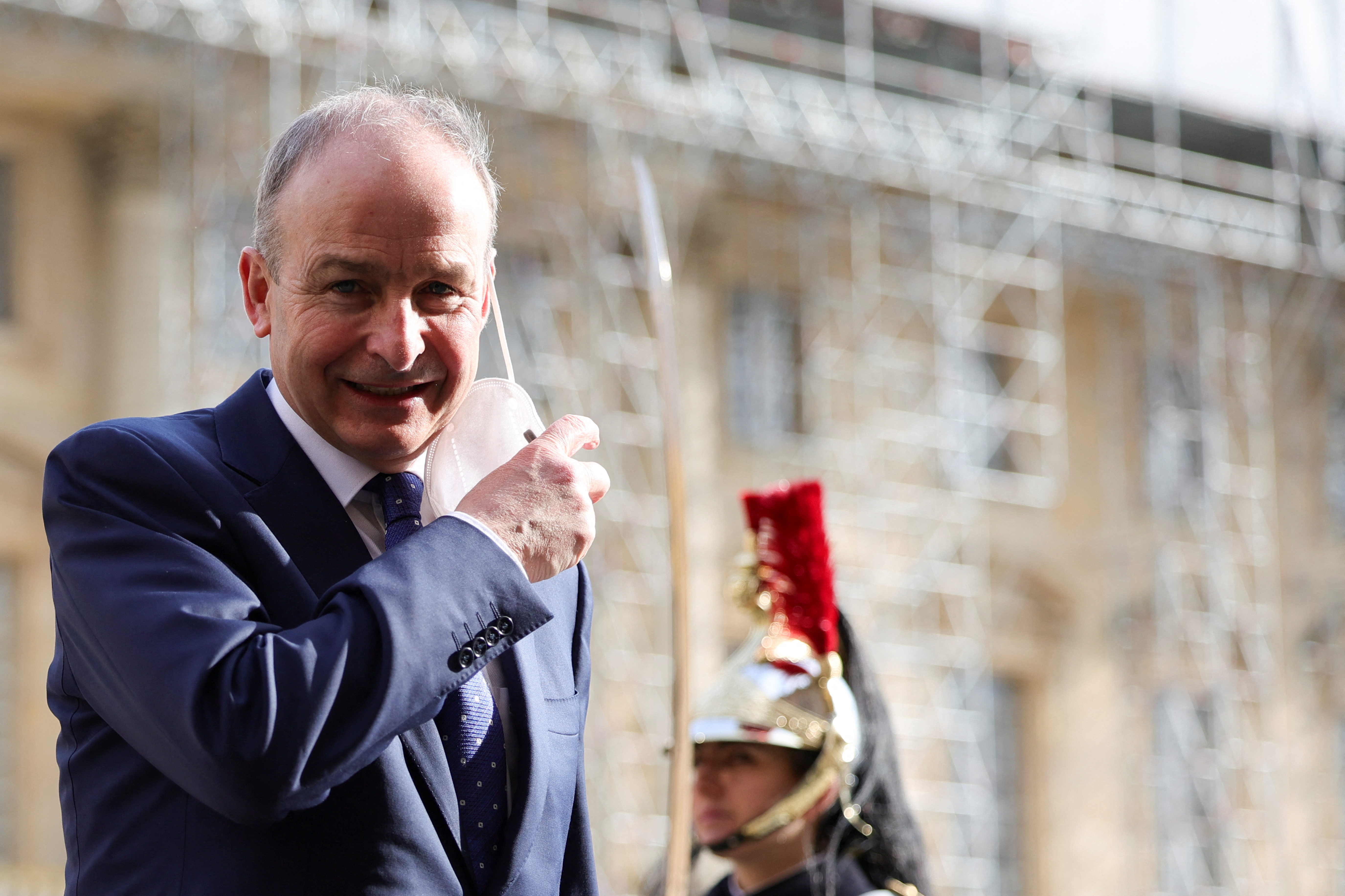 Irish Prime Minister Micheal Martin arrives to attend an informal summit of EU leaders at the Chateau de Versailles (