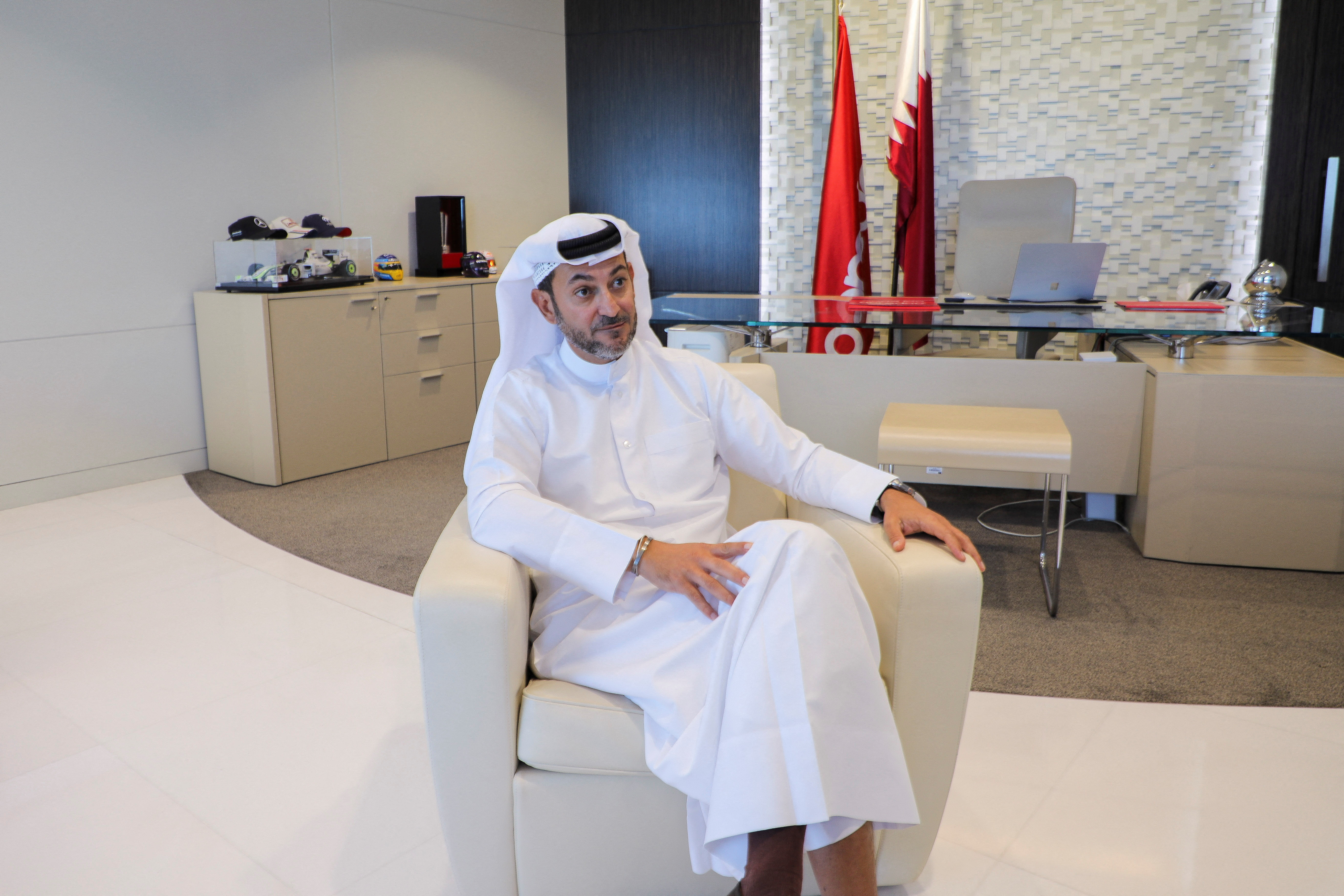Ooredoo CEO, Aziz Aluthman Fakhroo, attends an interview with Reuters in Doha