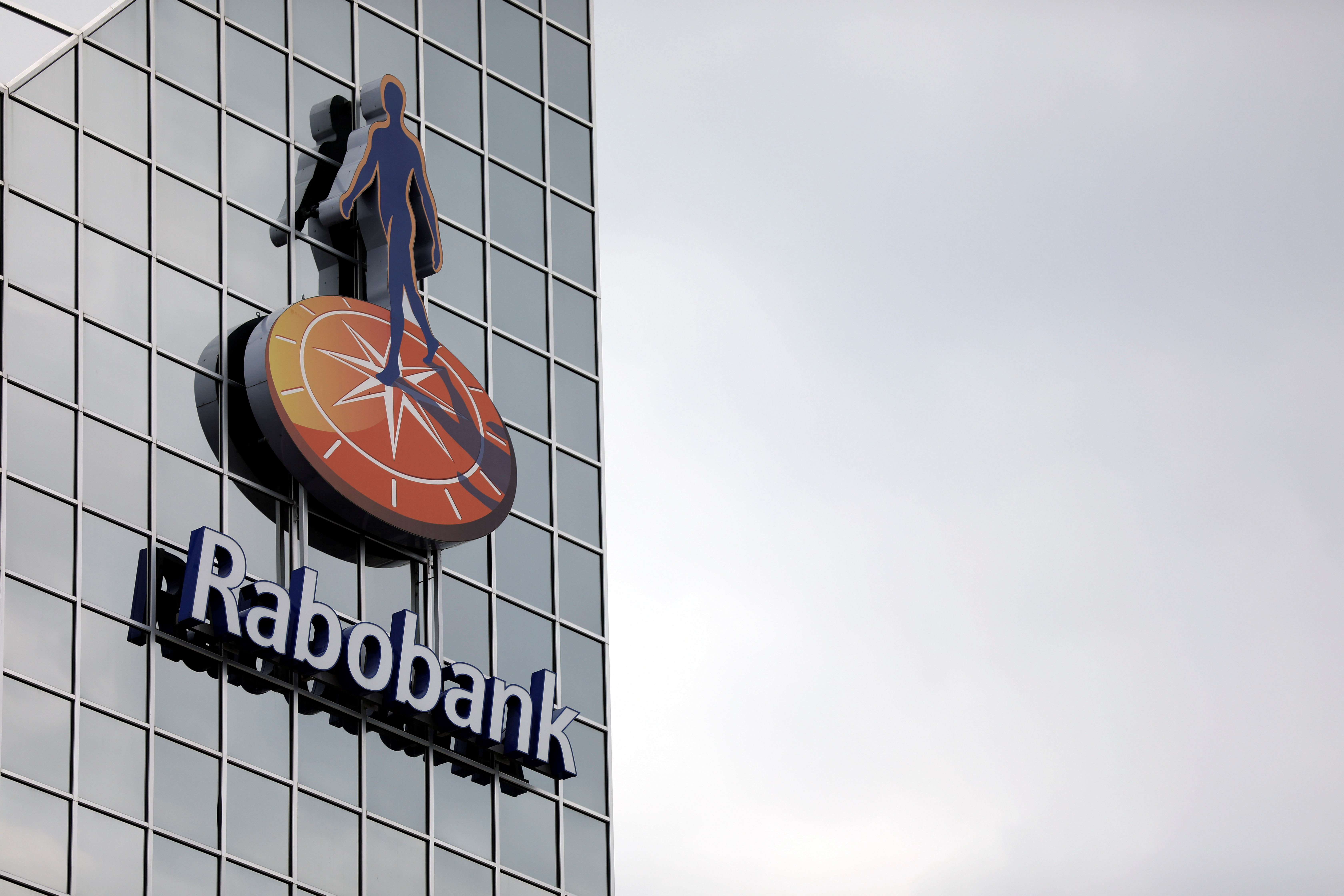 The Rabobank logo is seen at its headquarters in Utrecht