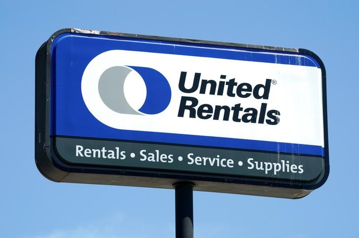 The sign outside of the United Rentals store in Denver