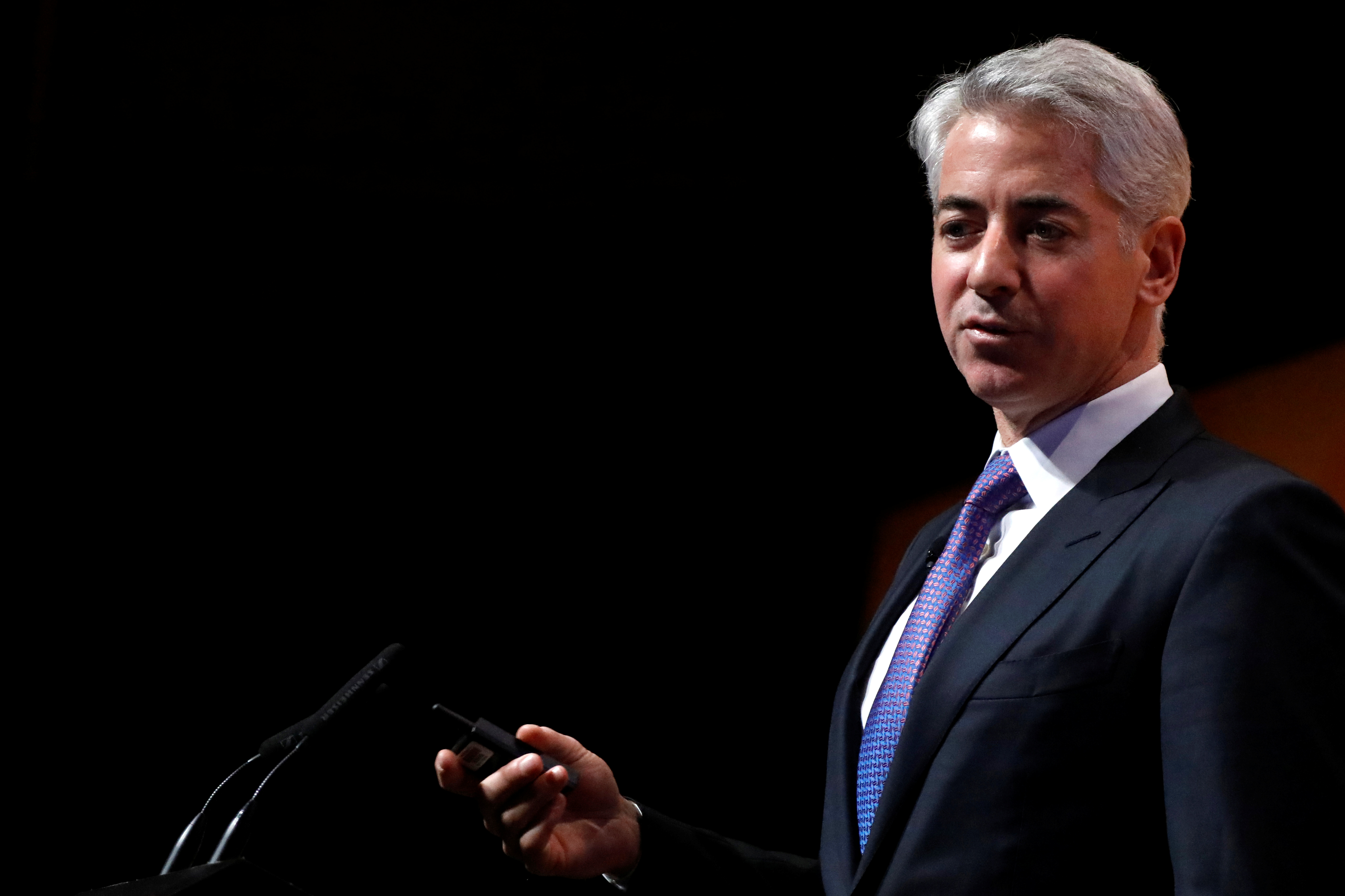 William 'Bill' Ackman, CEO and Portfolio Manager of Pershing Square Capital Management, speaks during the Sohn Investment Conference in New York City