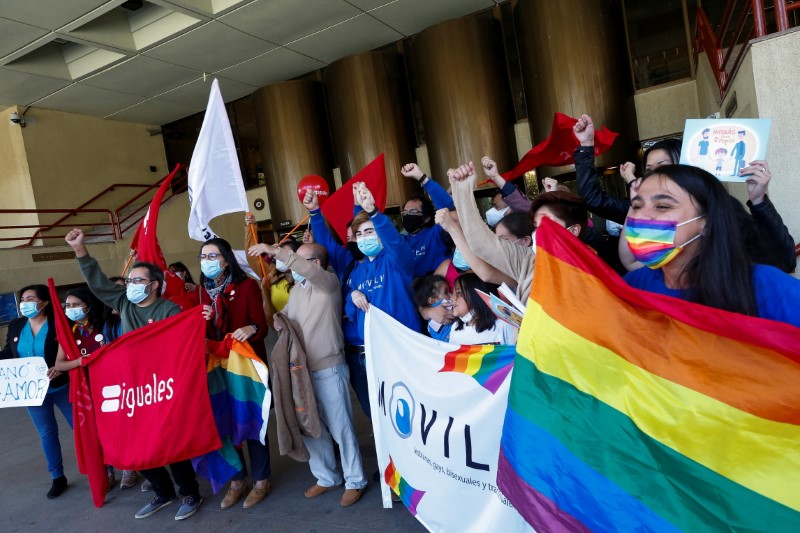 Chile's Senate vote for same-sex marriage bill during a session in Valparaiso