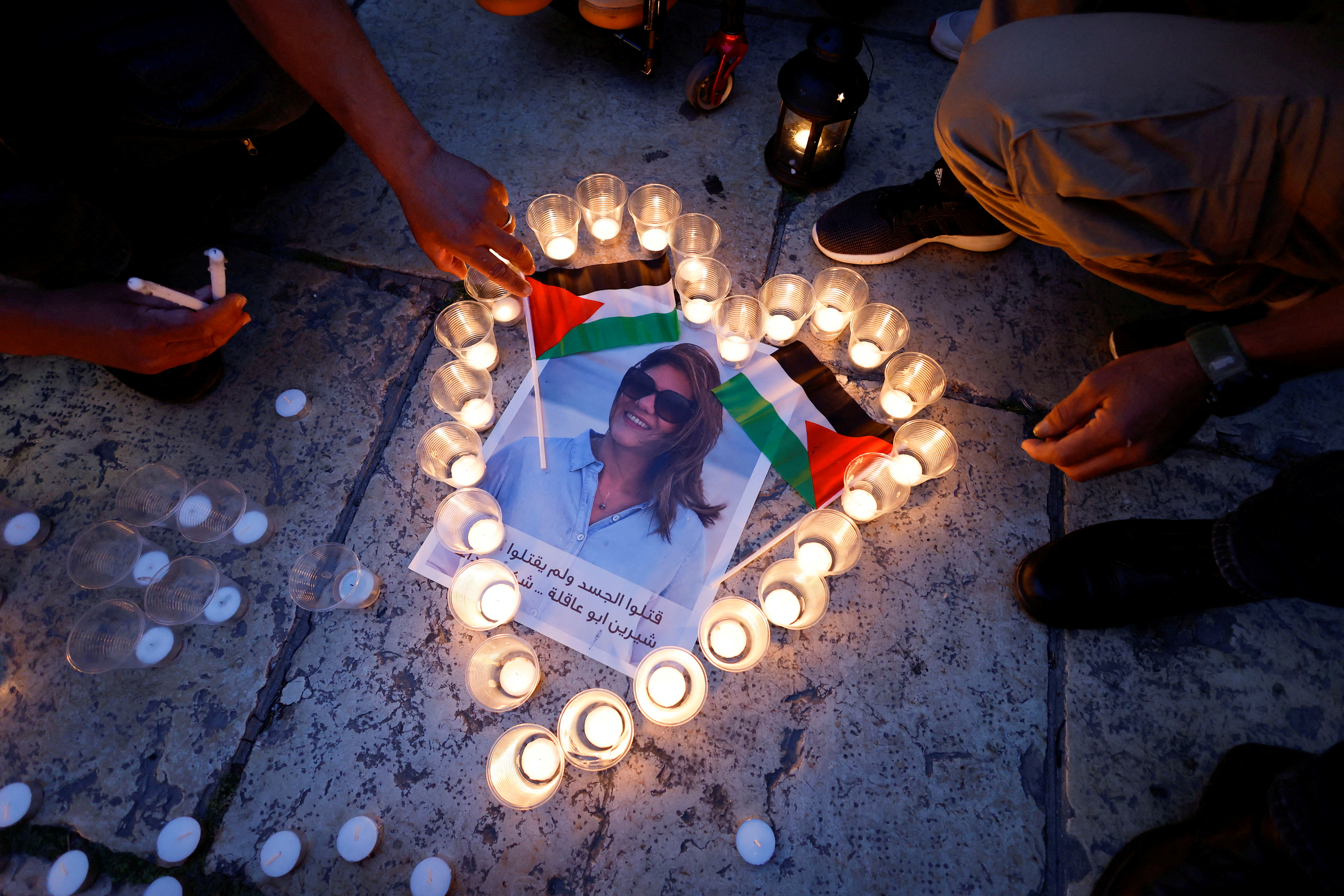 Vigil in memory of Al Jazeera journalist Shireen Abu Akleh in Bethlehem