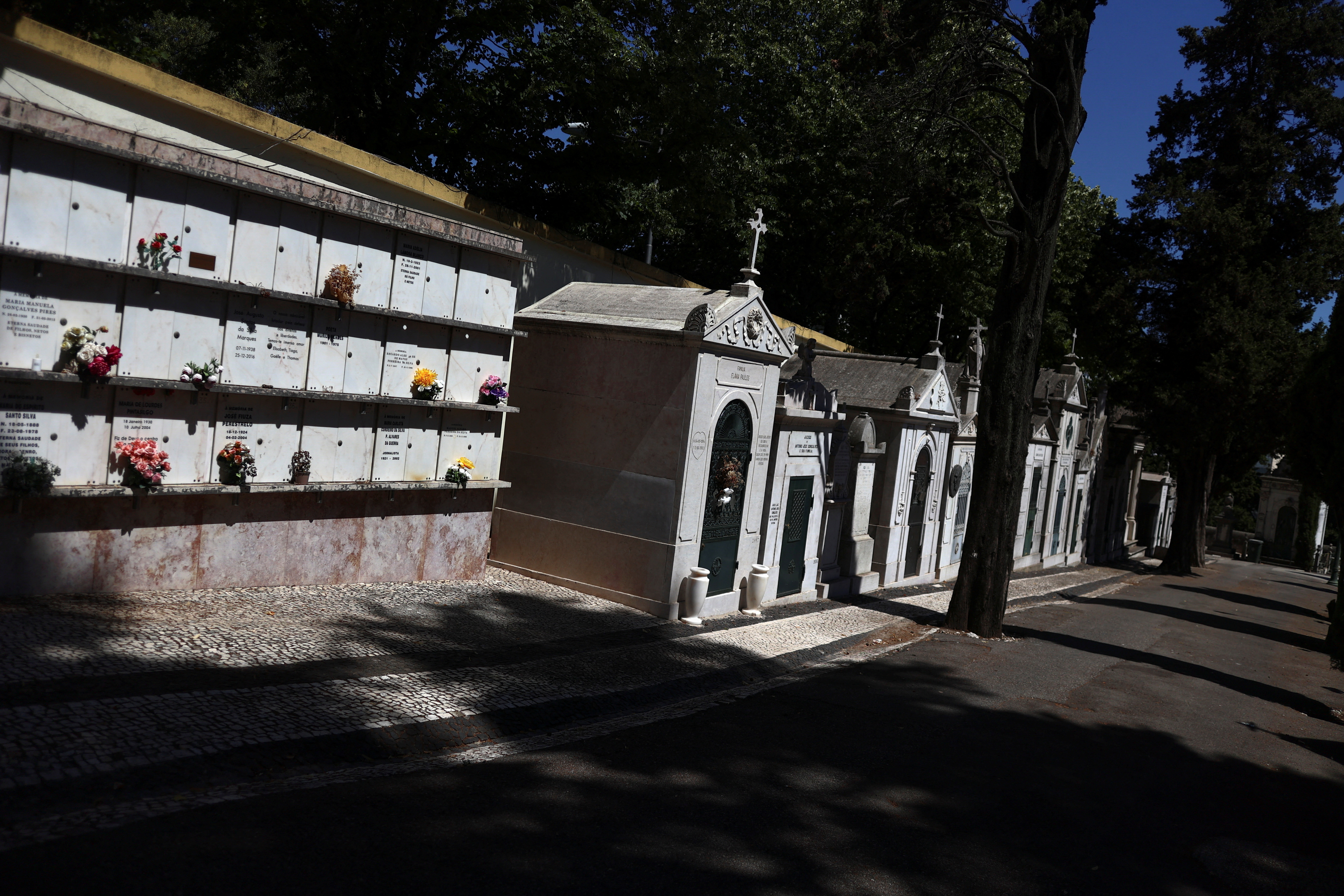View of Prazeres cemetery in Lisbon