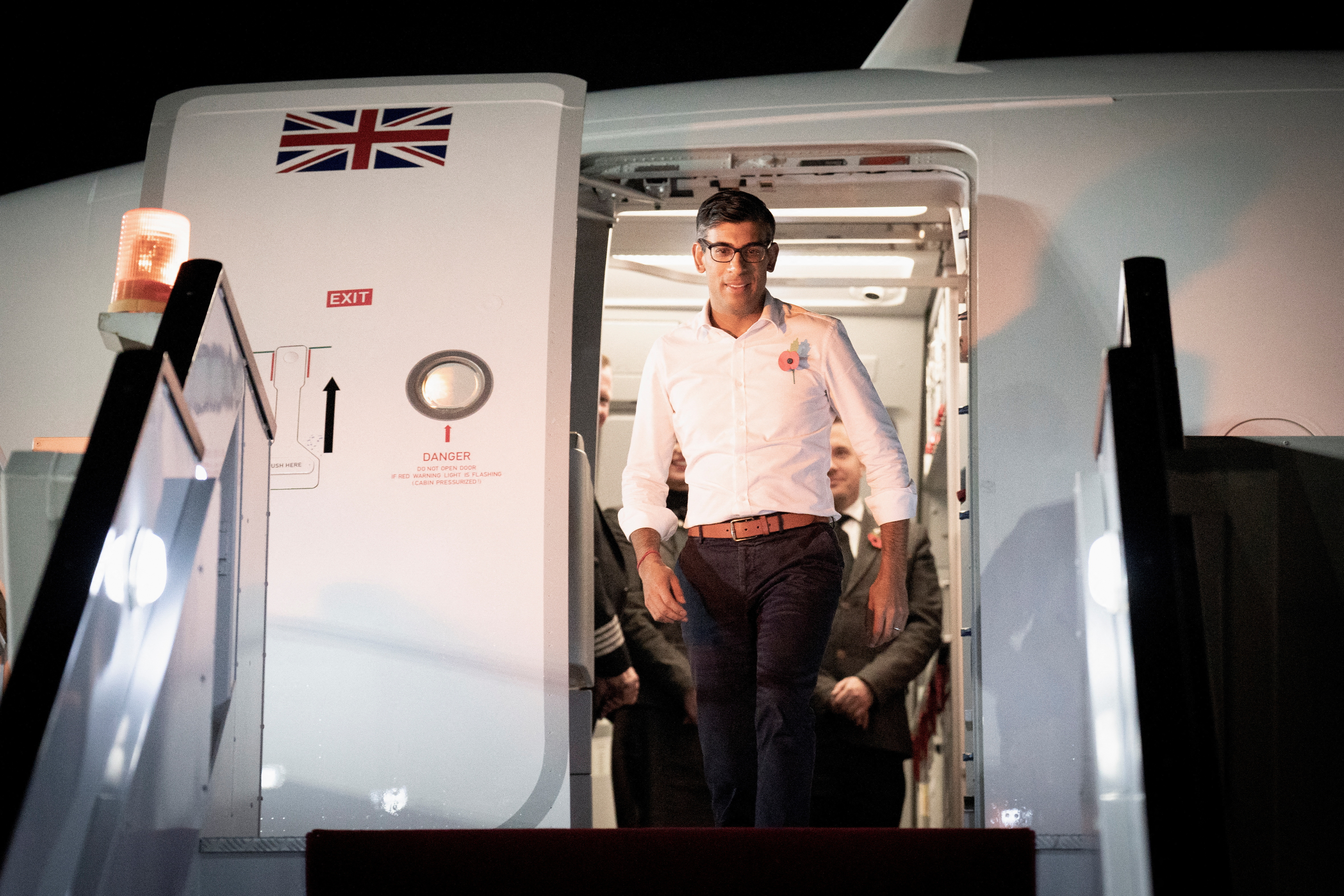British Prime Minister Rishi Sunak arrives at Sharm el-Sheikh