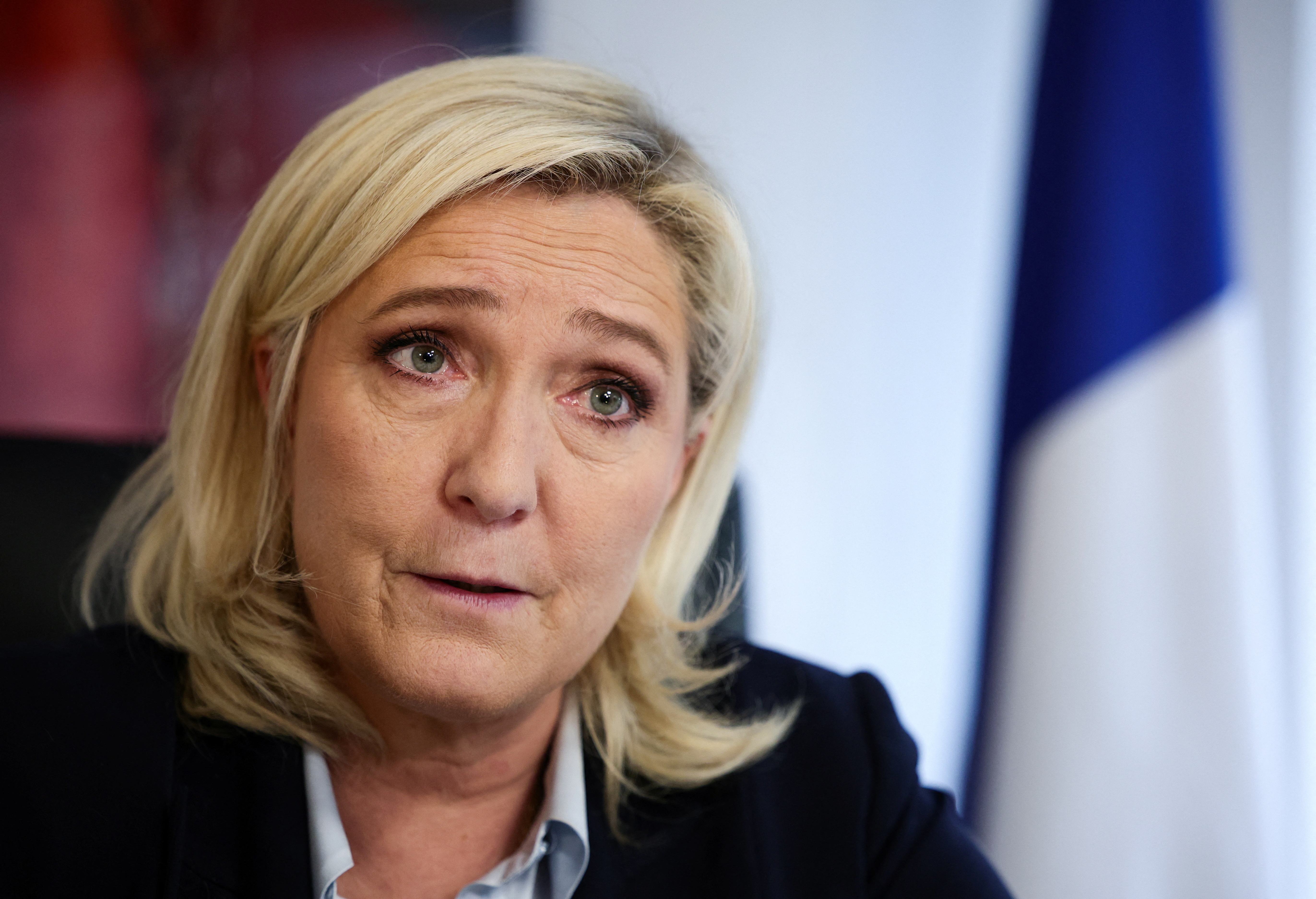 Interview with Marine Le Pen, French far-right presidential candidate, in Paris