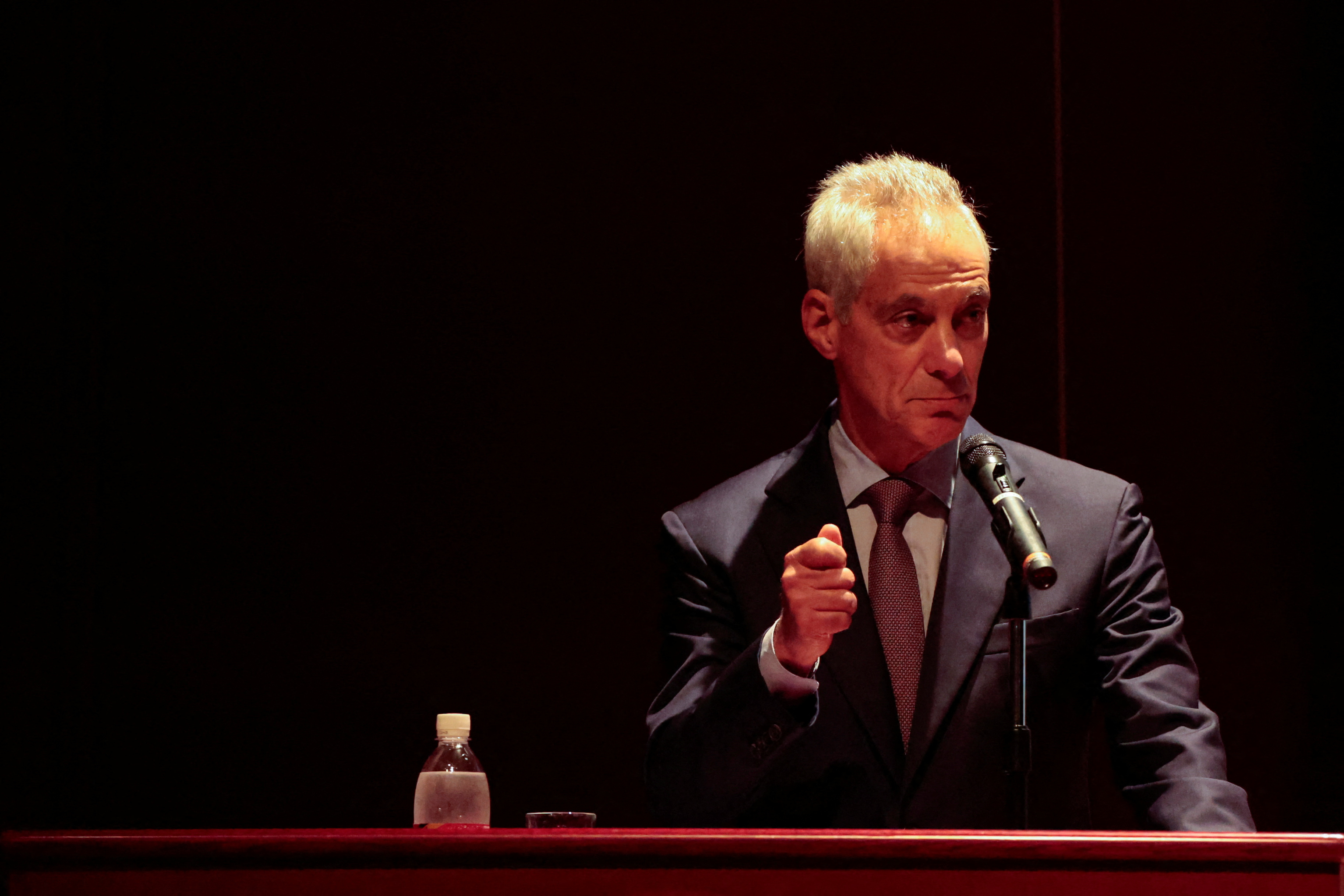 U.S. Ambassador to Japan Rahm Emanuel gives a speech at the National Graduate Institute for Policy Studies in Tokyo