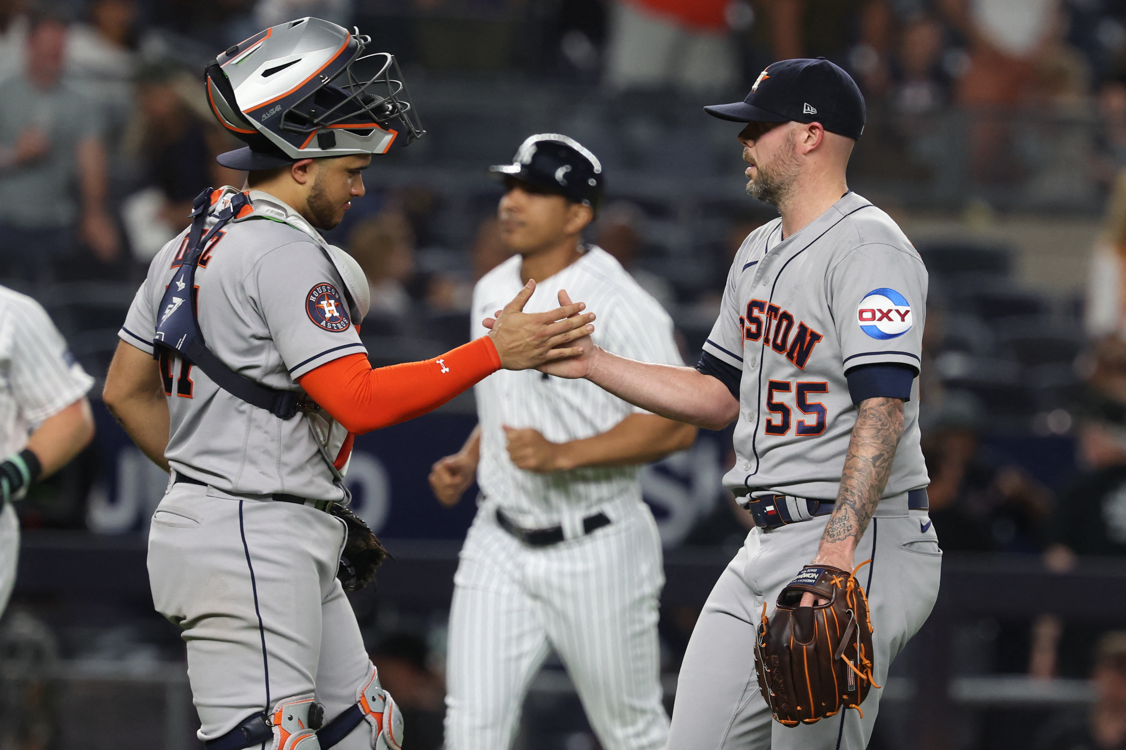 Uniforms worn for Houston Astros at New York Yankees on May 11