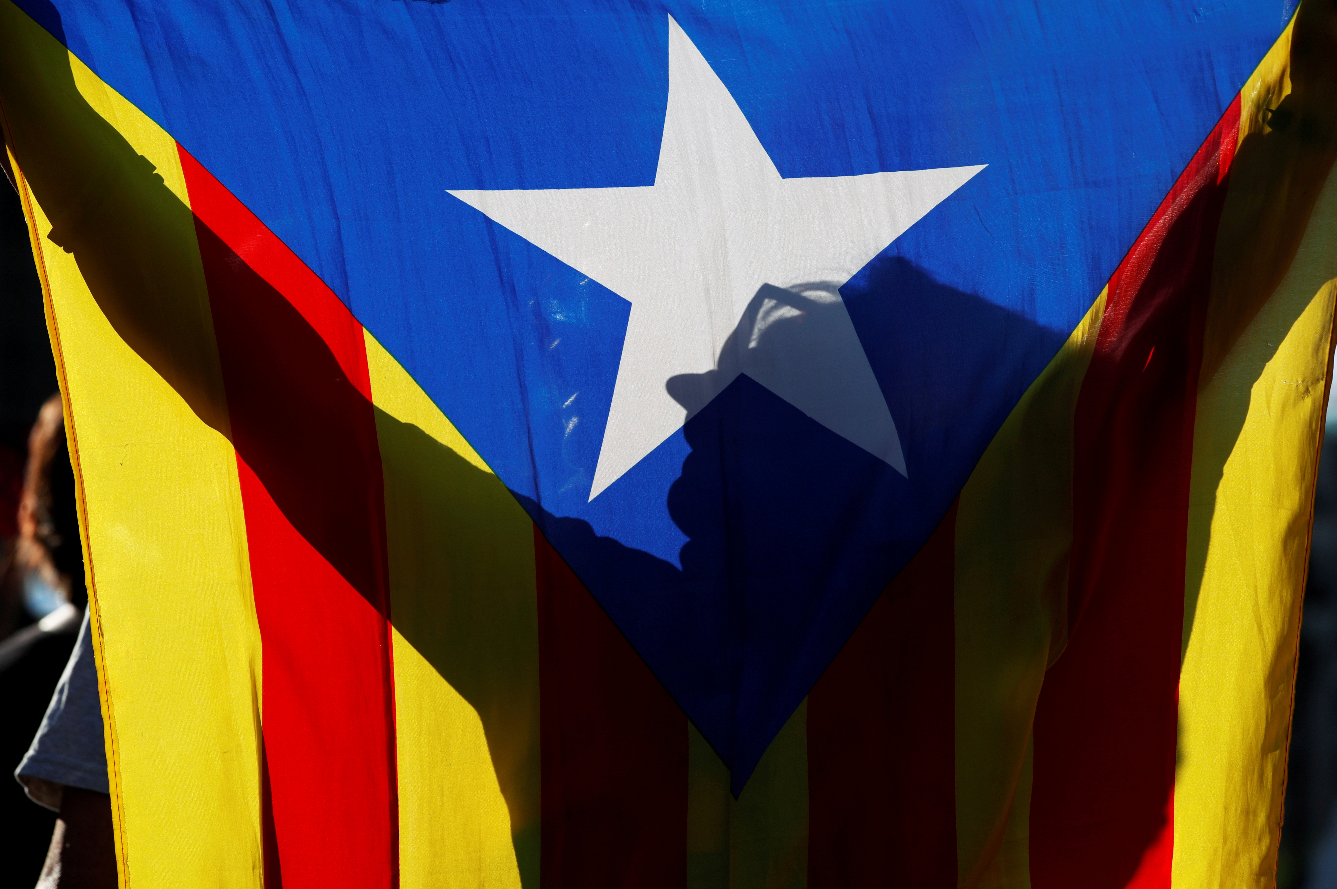 Catalonia vs Spain - independence and sovereignty of Catalan nation is  separated and secuded from Spanish ountry. Vector illustration Stock Photo  - Alamy