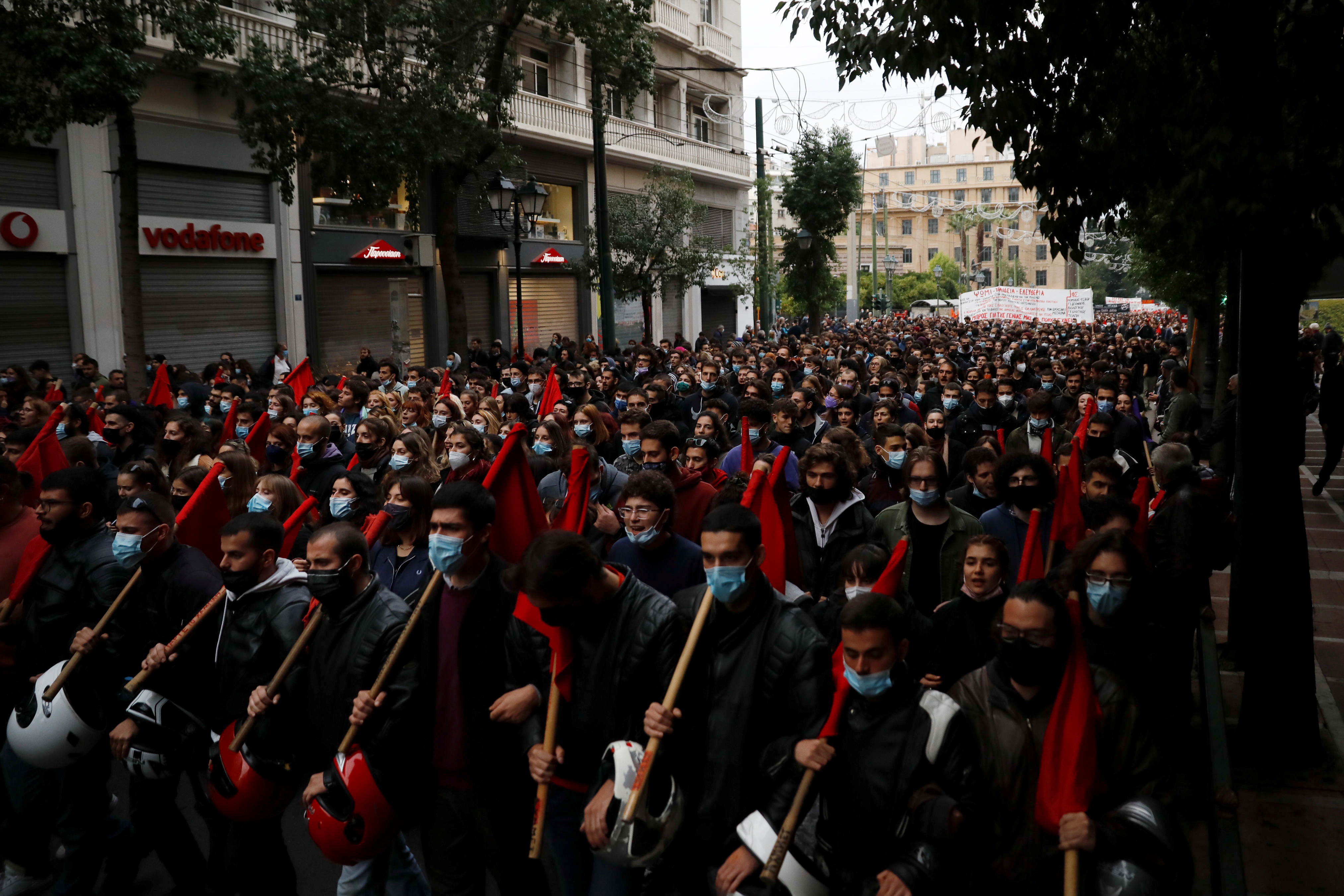 Anniversary march for 1973 student uprising, in Athens