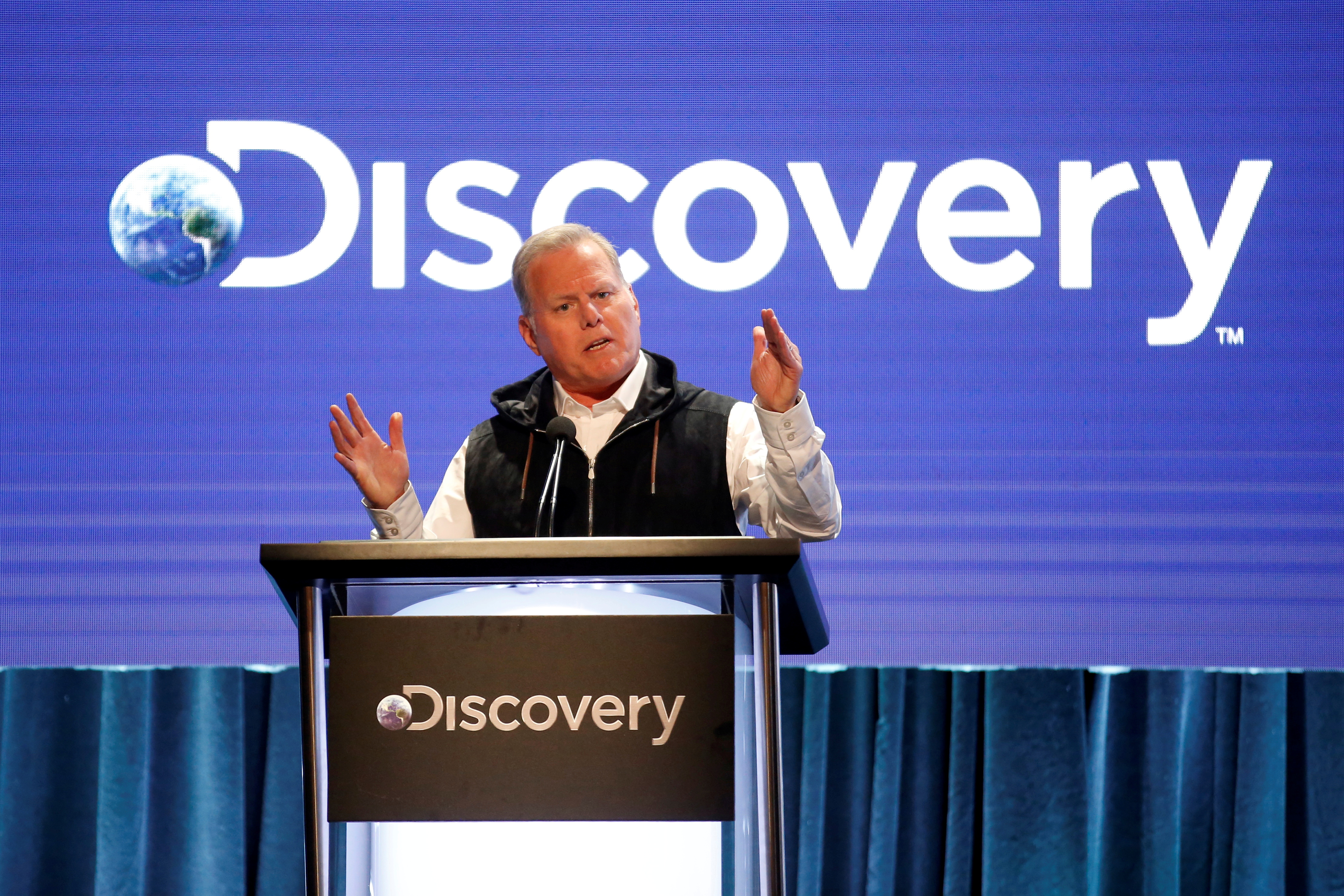 President and CEO of Discovery David Zaslav speaks during the Discovery portion of the Television Critics Association (TCA) Summer Press Tour in Beverly Hills