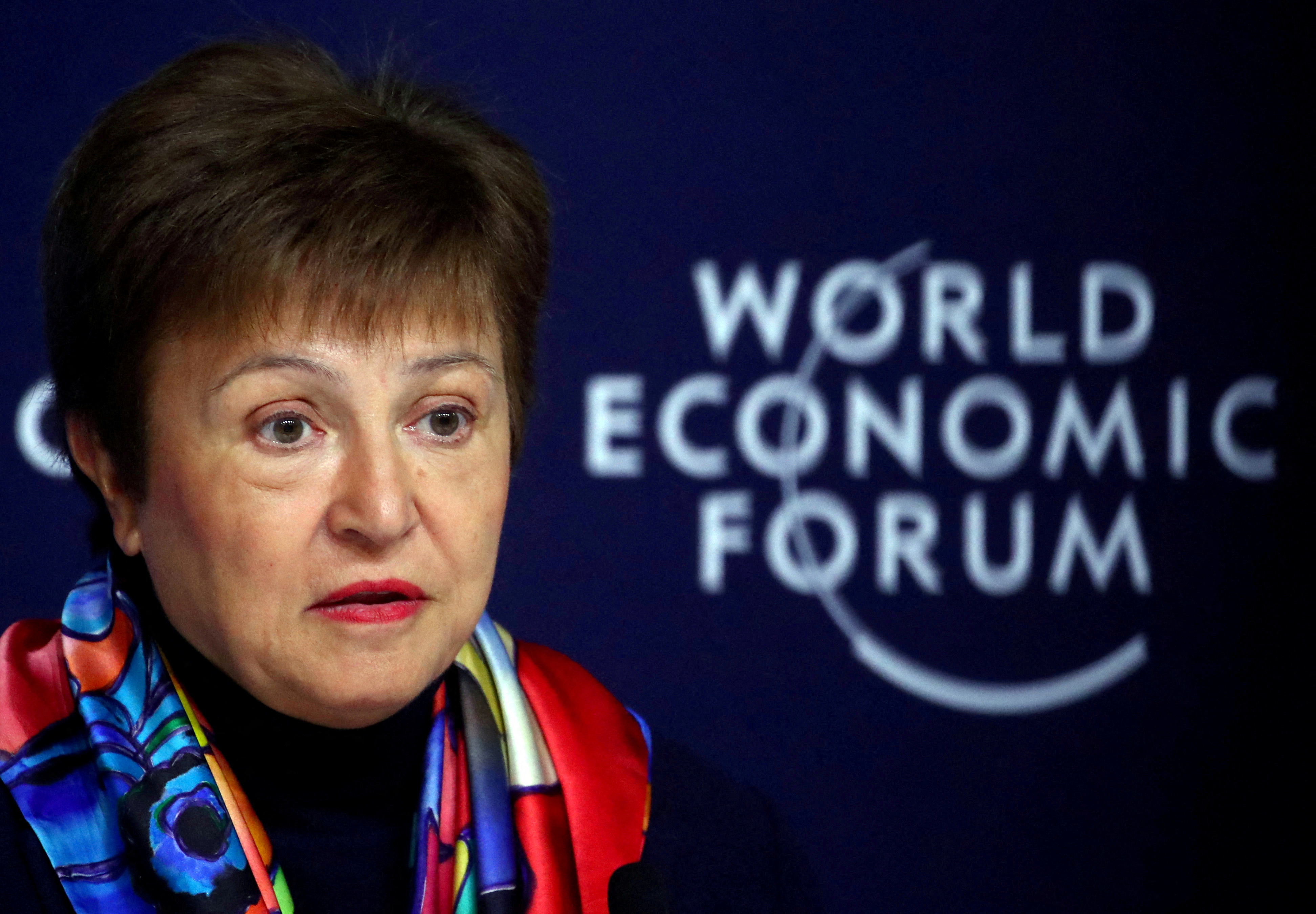 IMF news conference ahead of the World Economic Forum (WEF) in Davos
