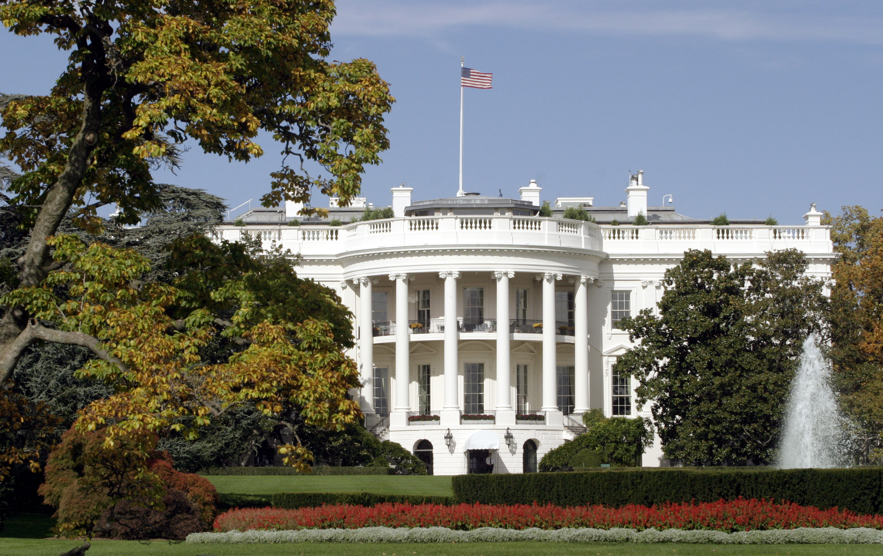 The White House is pictured in Washington D.C., two days ahead of the presidential election.