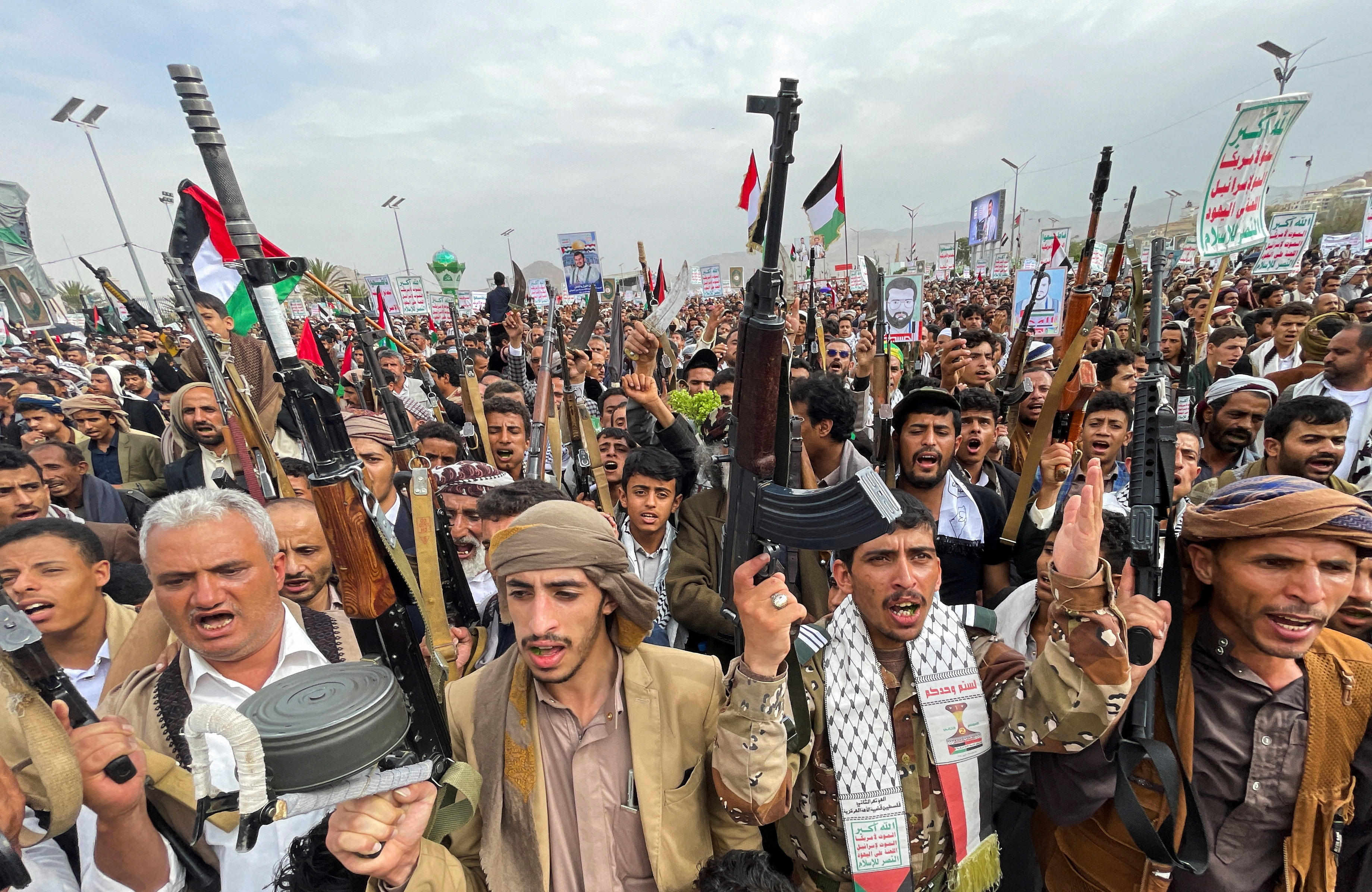 Demonstration in solidarity with Palestinians in the Gaza Strip, in Sanaa