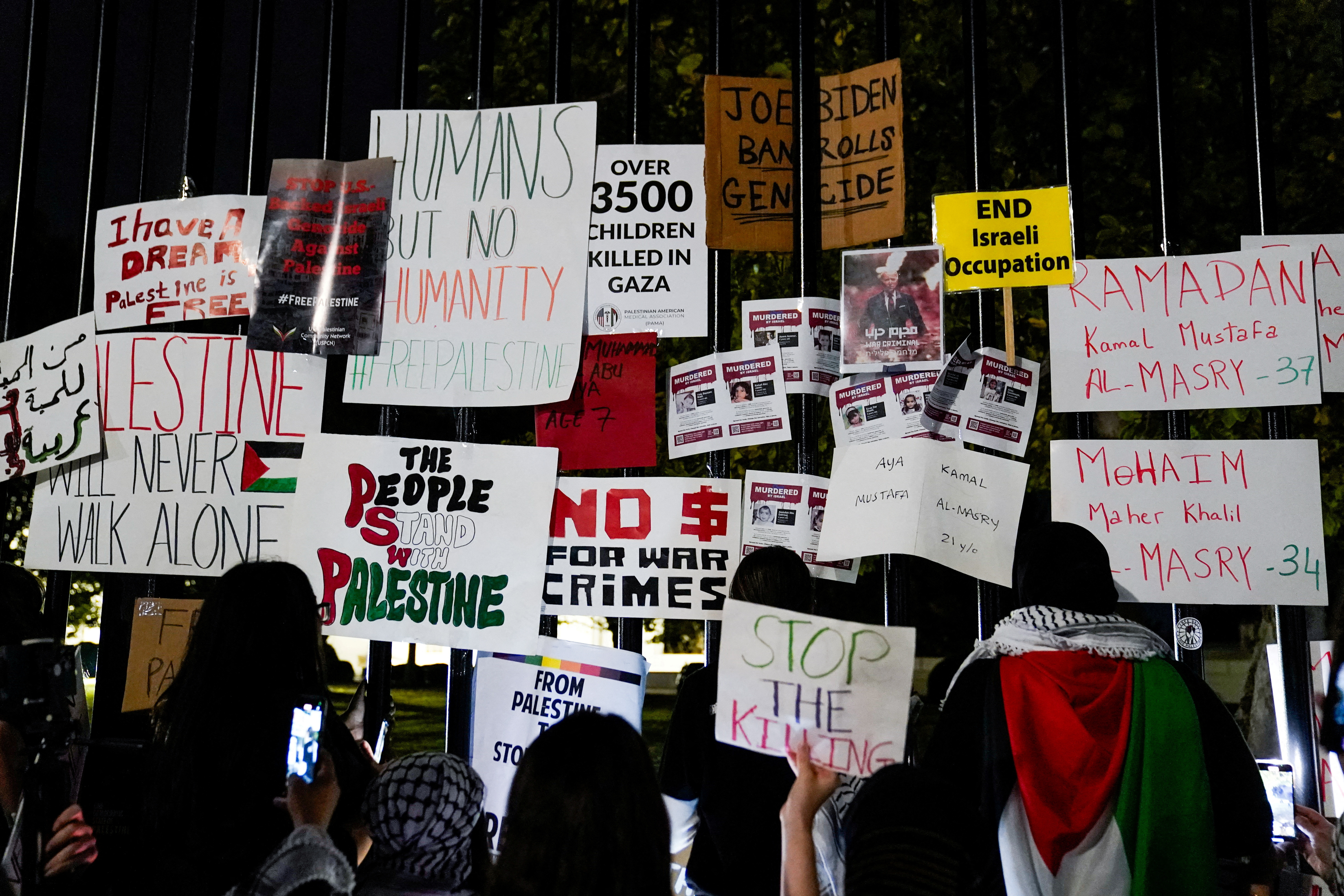 Demonstrators protest in support of Palestinians amid the ongoing conflict between Israel and Hamas, in Washington