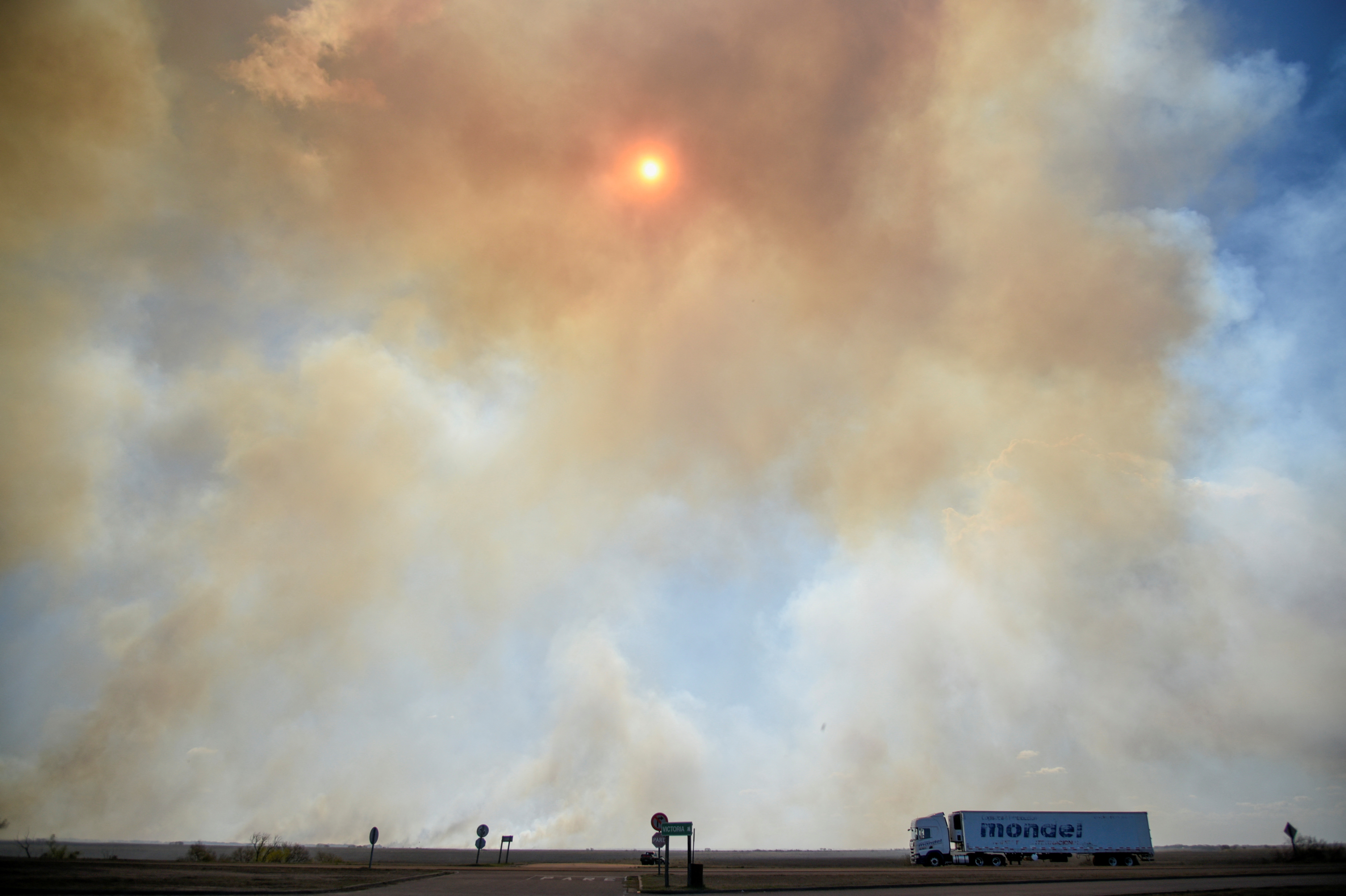 Wildfires rage the Parana river's delta region, in central east Argentina