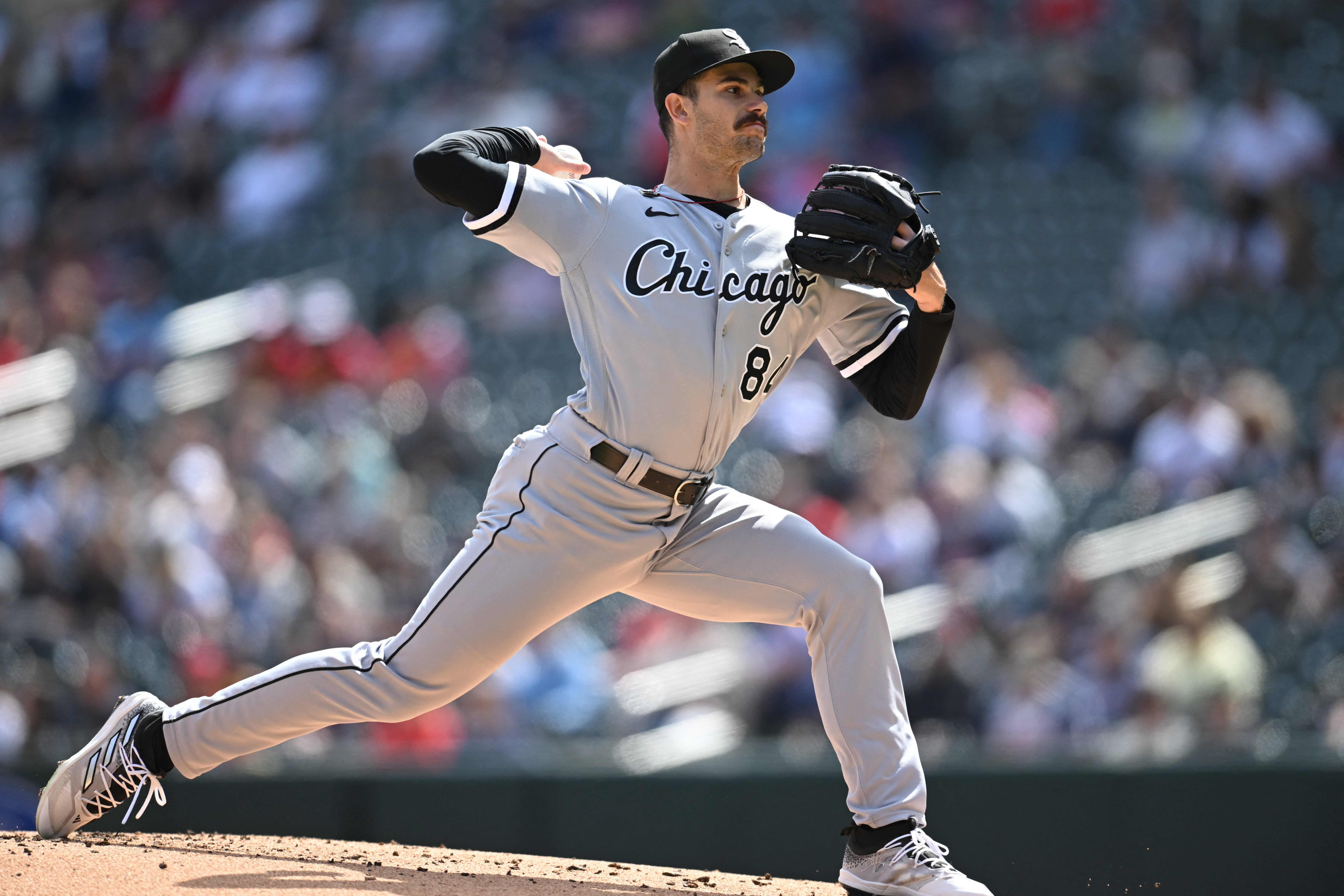 Starter Dylan Cease of the Chicago White Sox pitches in the first