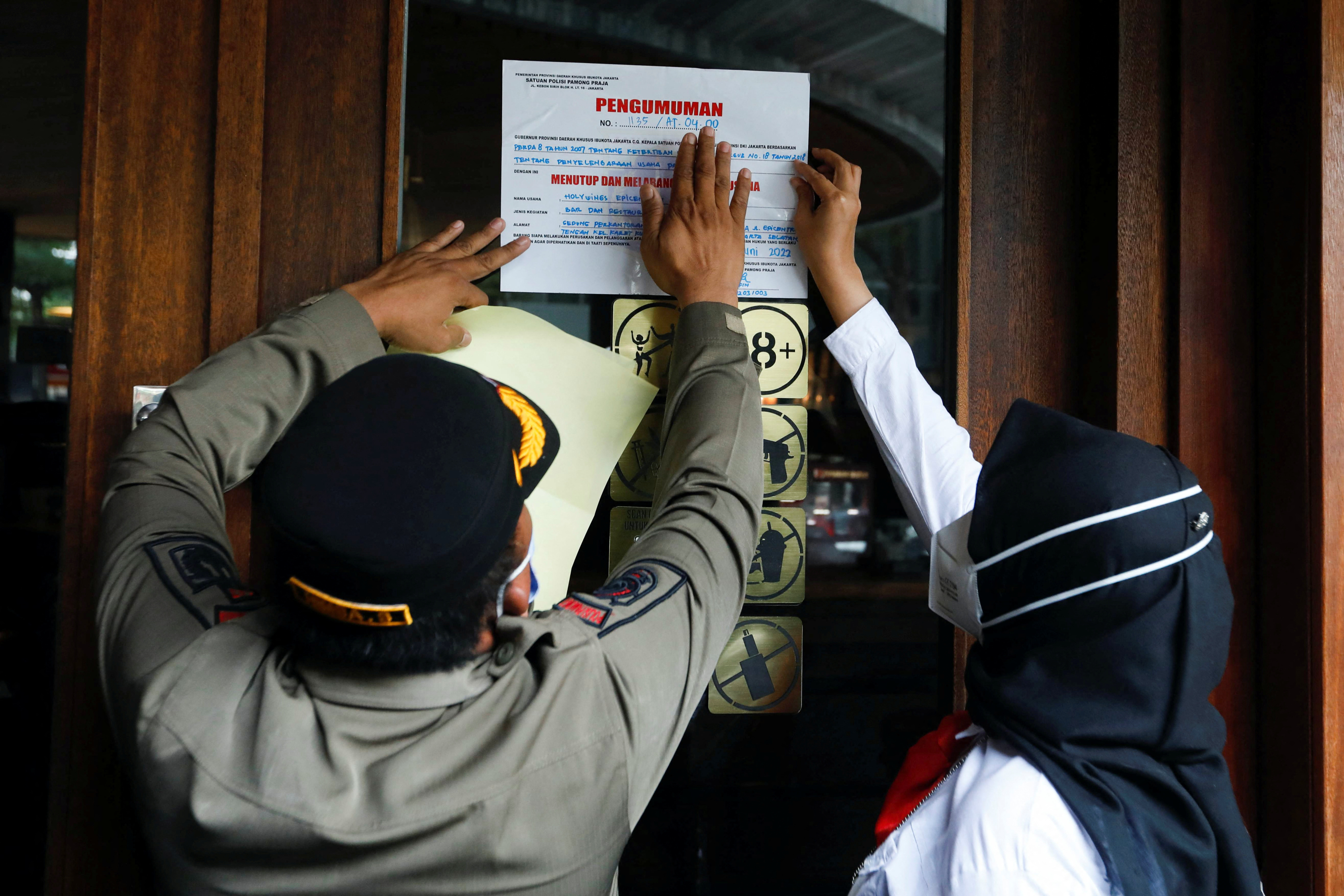 Municipal officers seal Holywings bar in Jakarta
