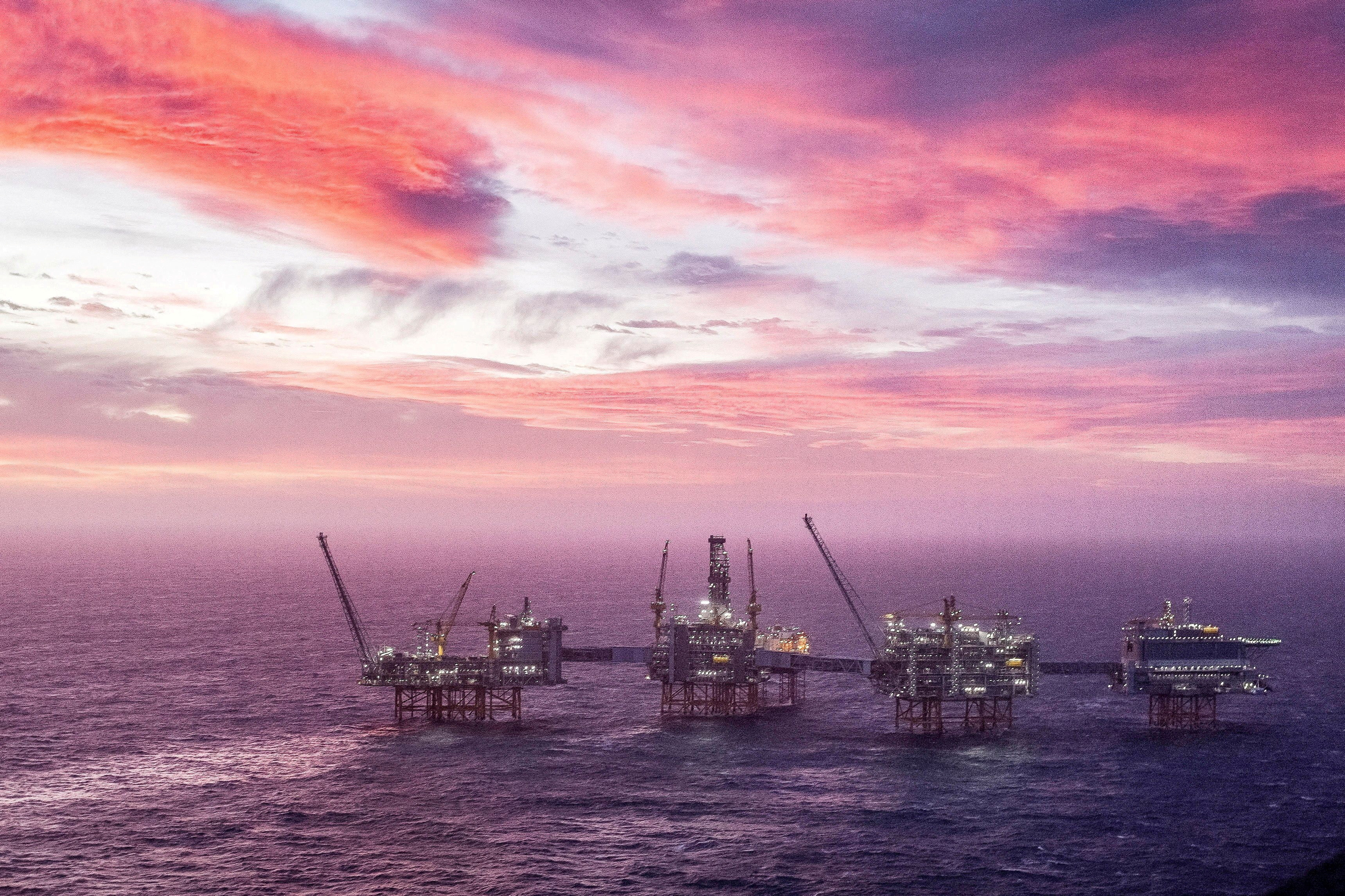A view of the Johan Sverdrup oilfield in the North Sea