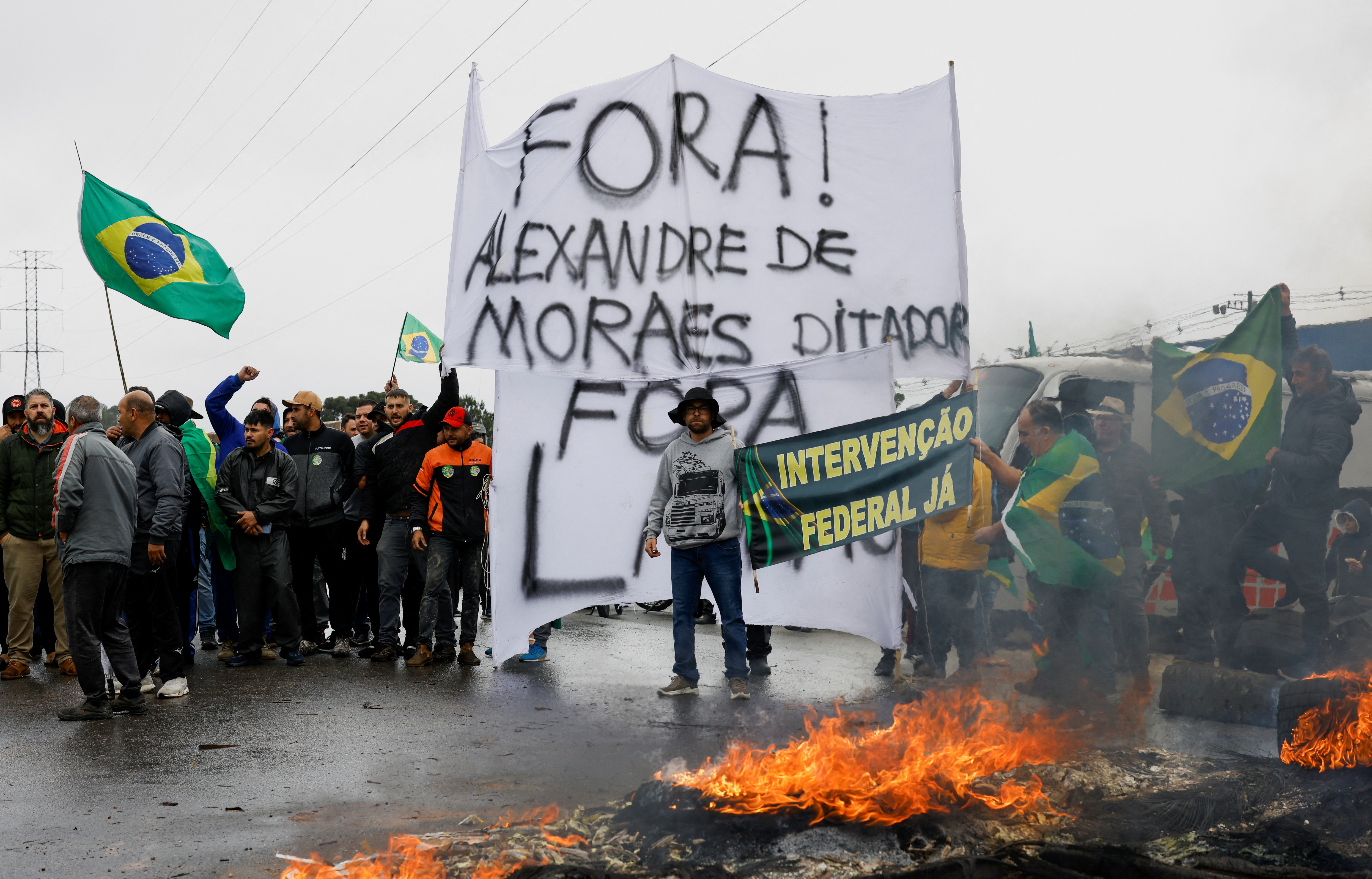 Protest after the Brazilian presidential run-off election, in Curitiba