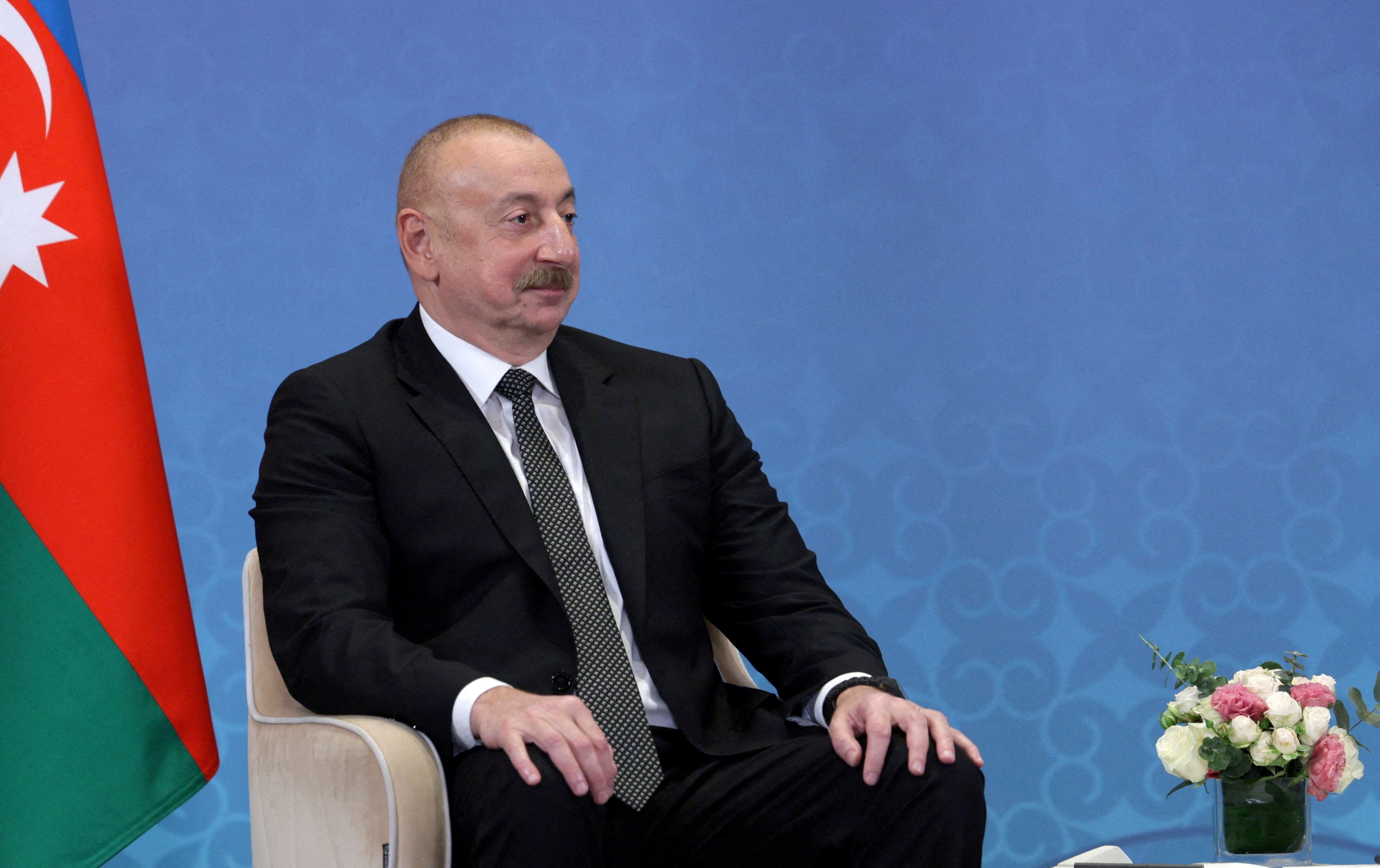 Azeri President Aliyev meets Putin  in Astana