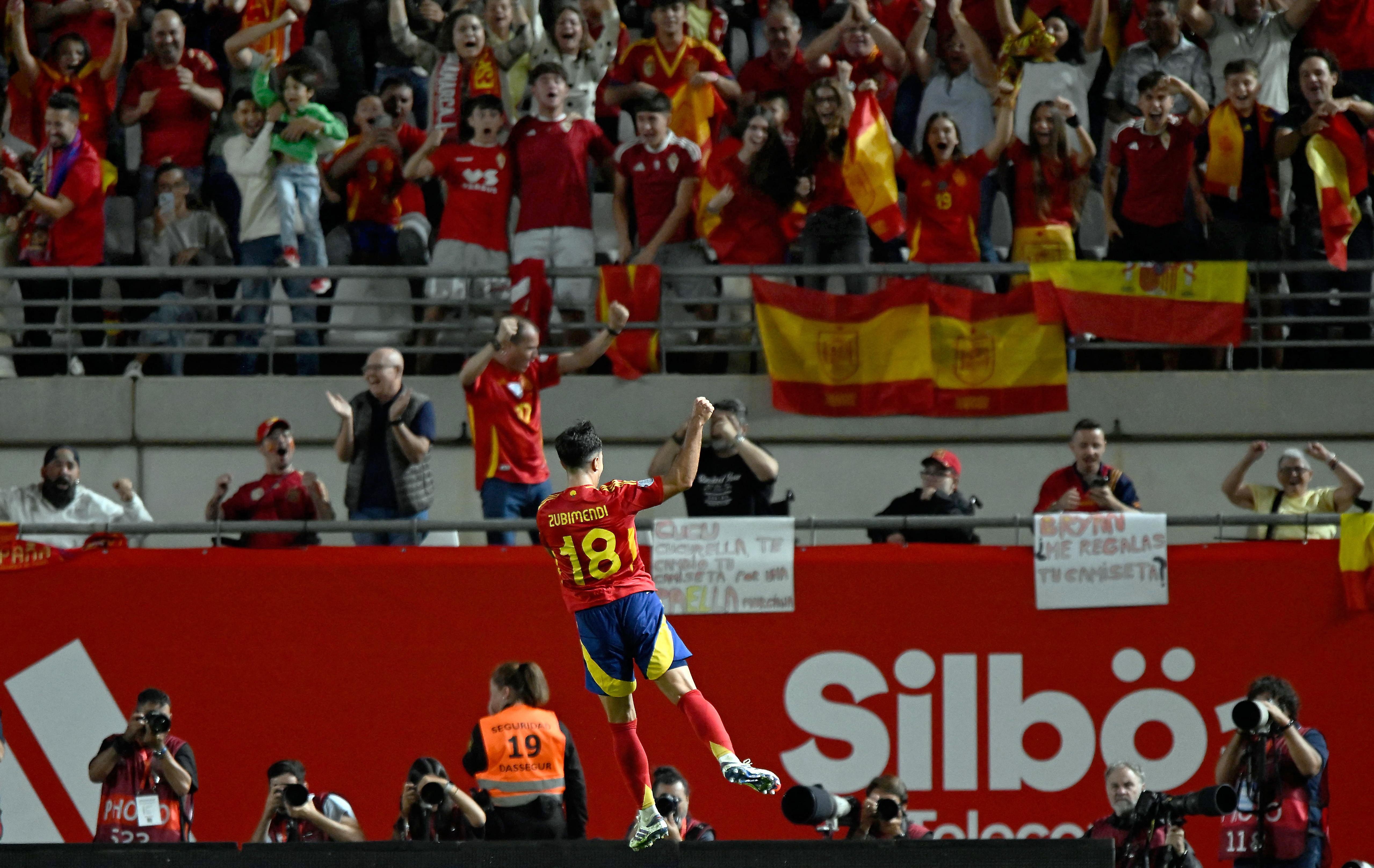 Schmeichel caught out as Zubimendi earns depleted Spain 1-0