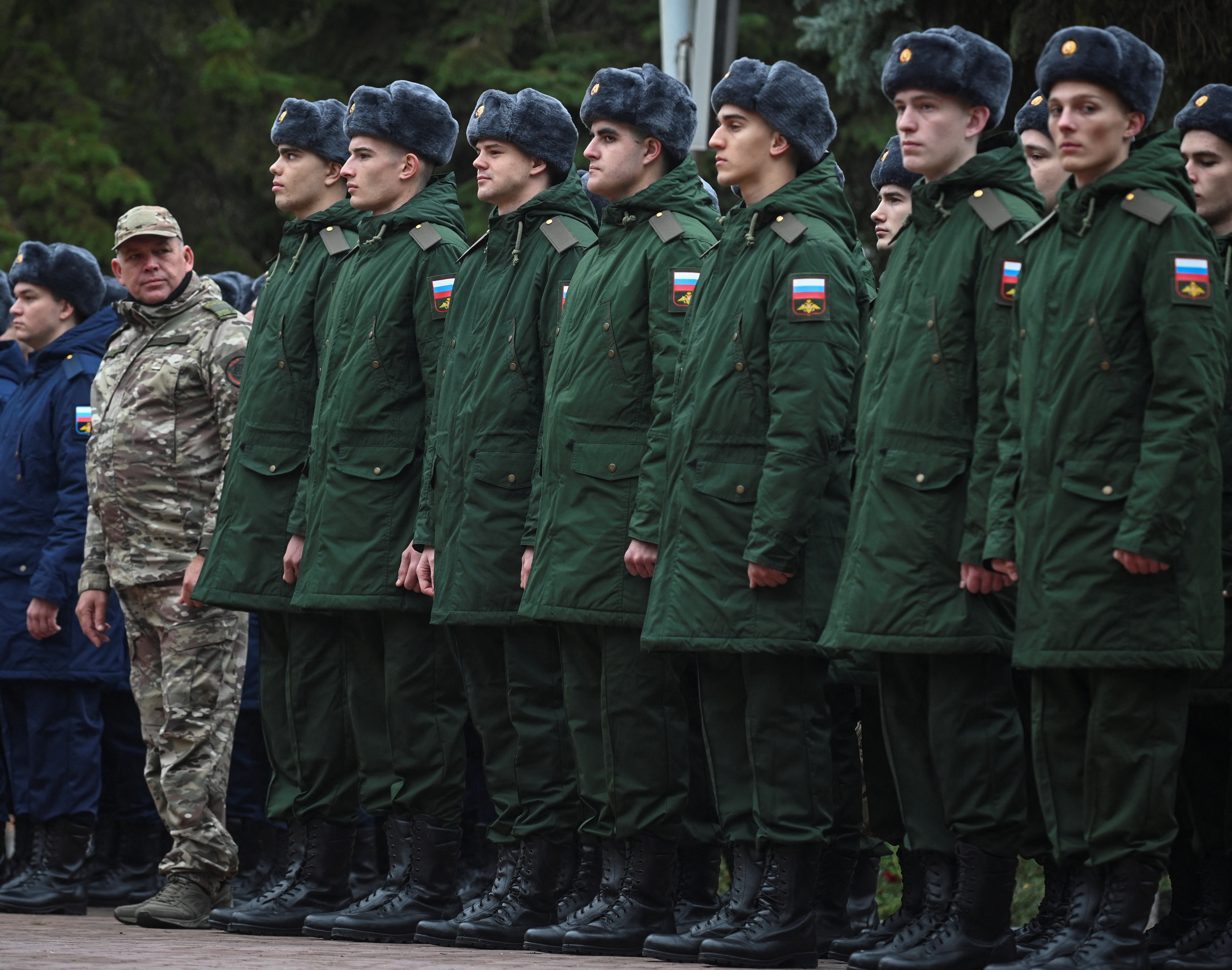 Russian conscripts called up for military service depart for their garrisons, in Bataysk