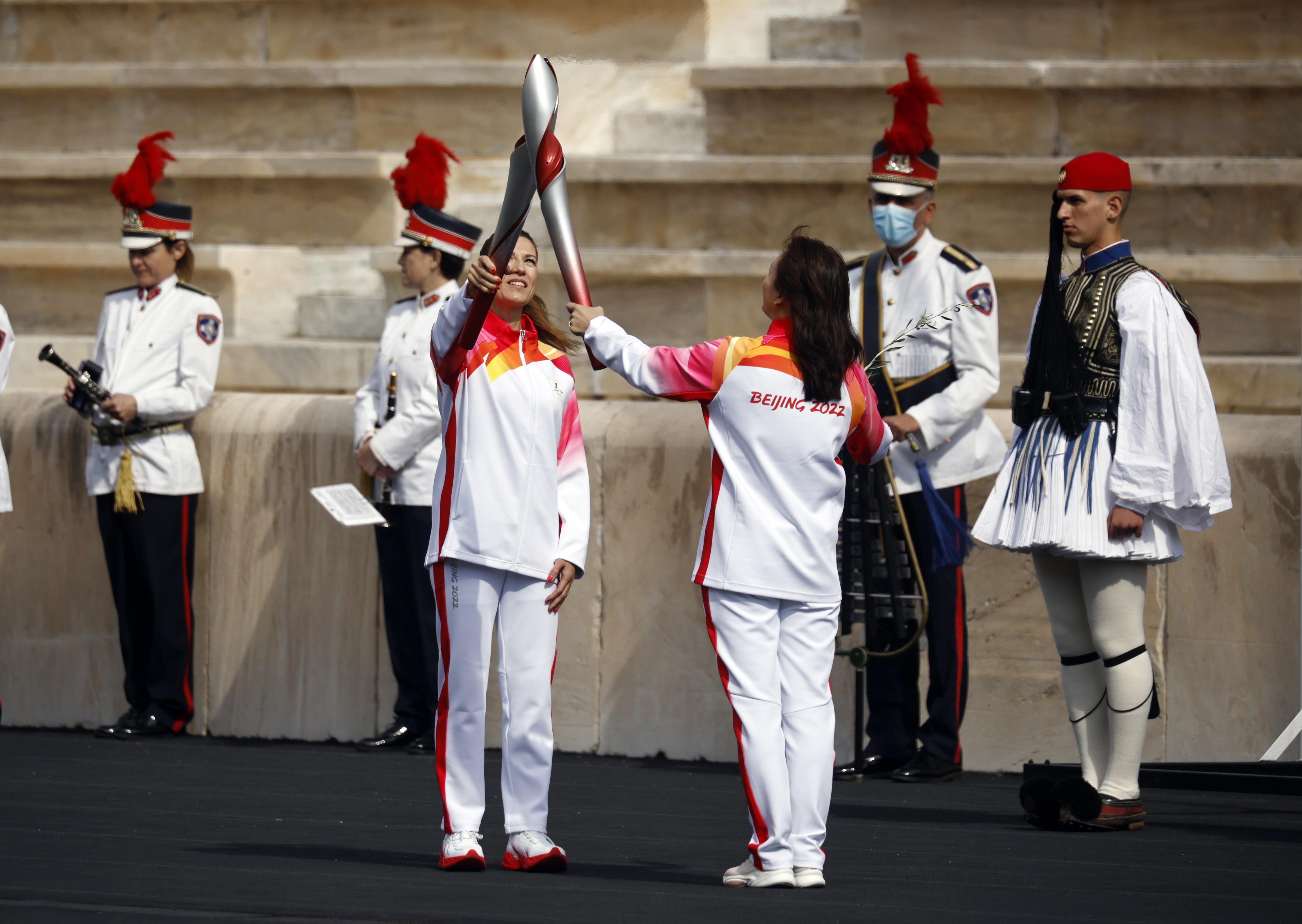 Flame handover ceremony in Athens for the Beijing 2022 Winter Olympics