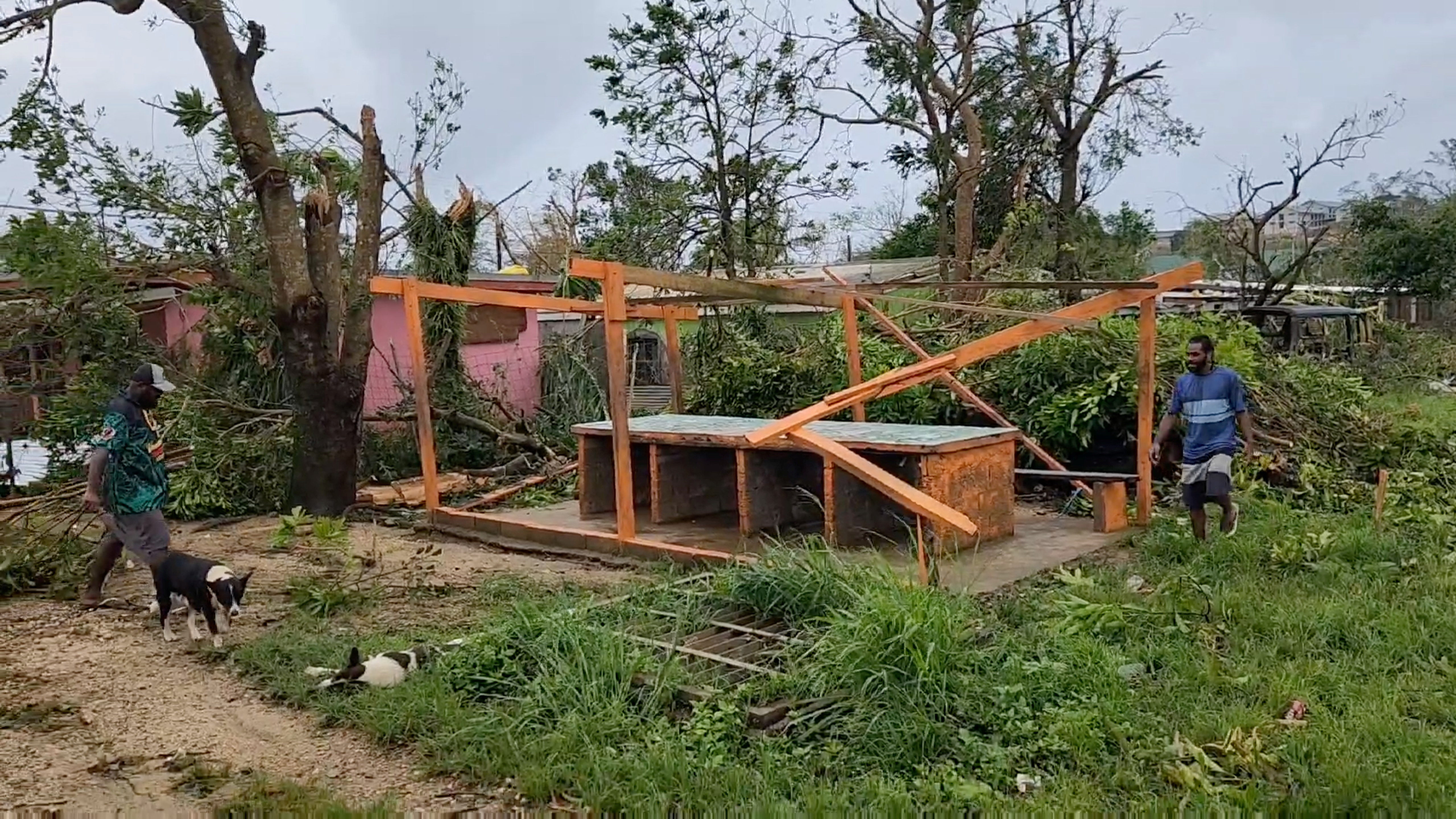 A view of the damage in the aftermath of cyclone Kevin, in Port Vila