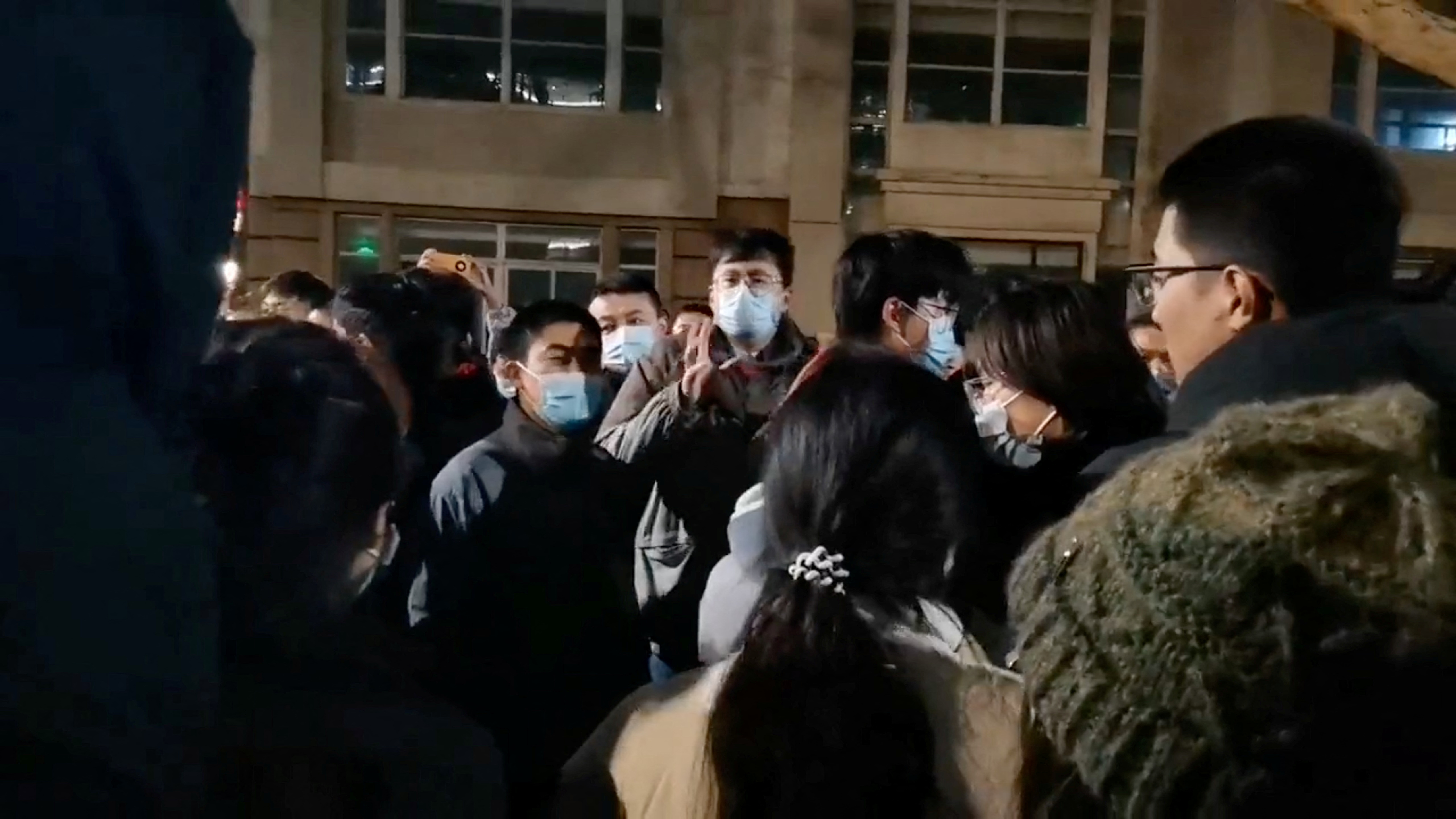 Students protest at the Nanjing Tech University