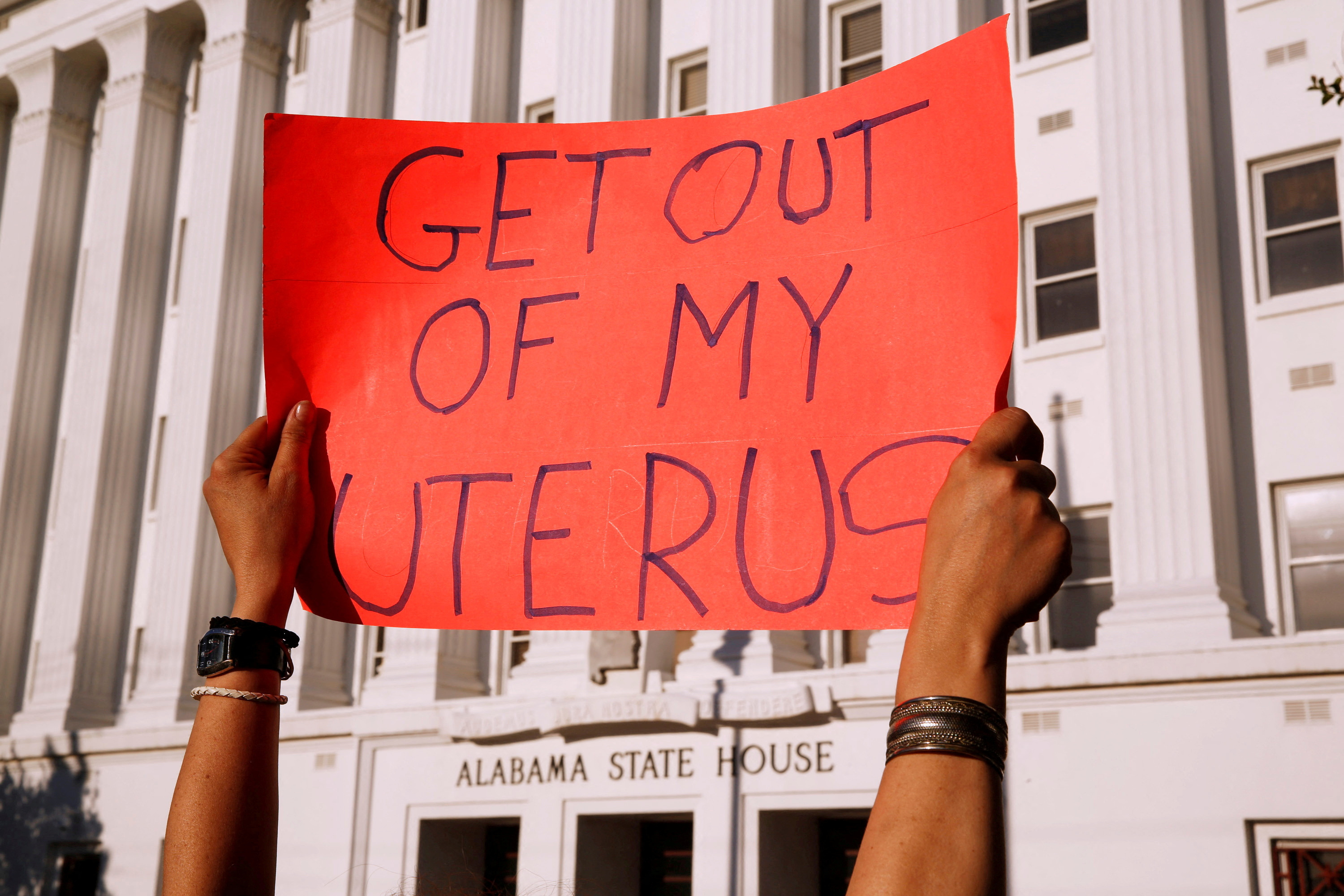 Pro-choice supporters at Alabama State House