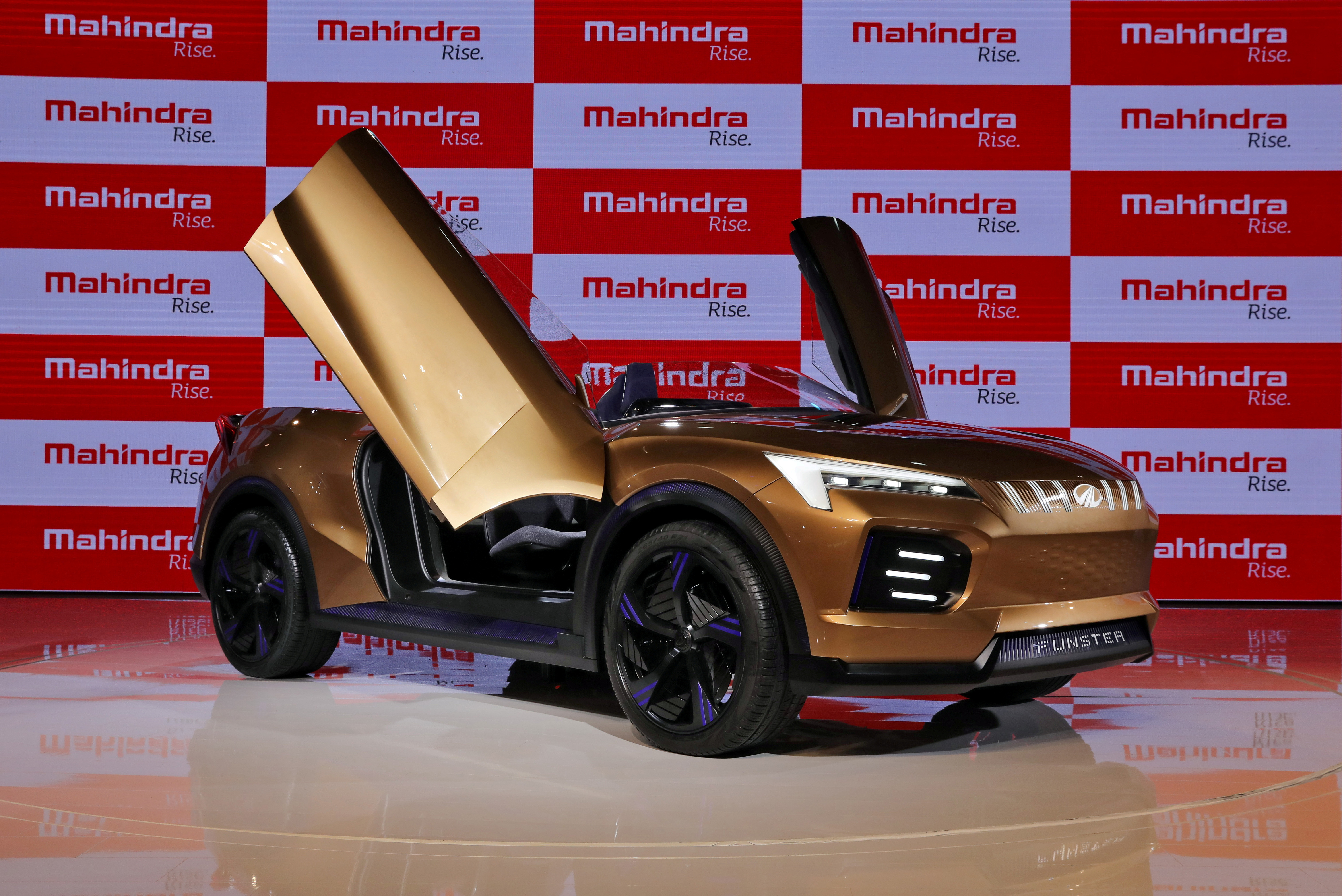 Mahindra Funster electric concept SUV is on display after it was unveiled at the India Auto Expo 2020 in Greater Noida