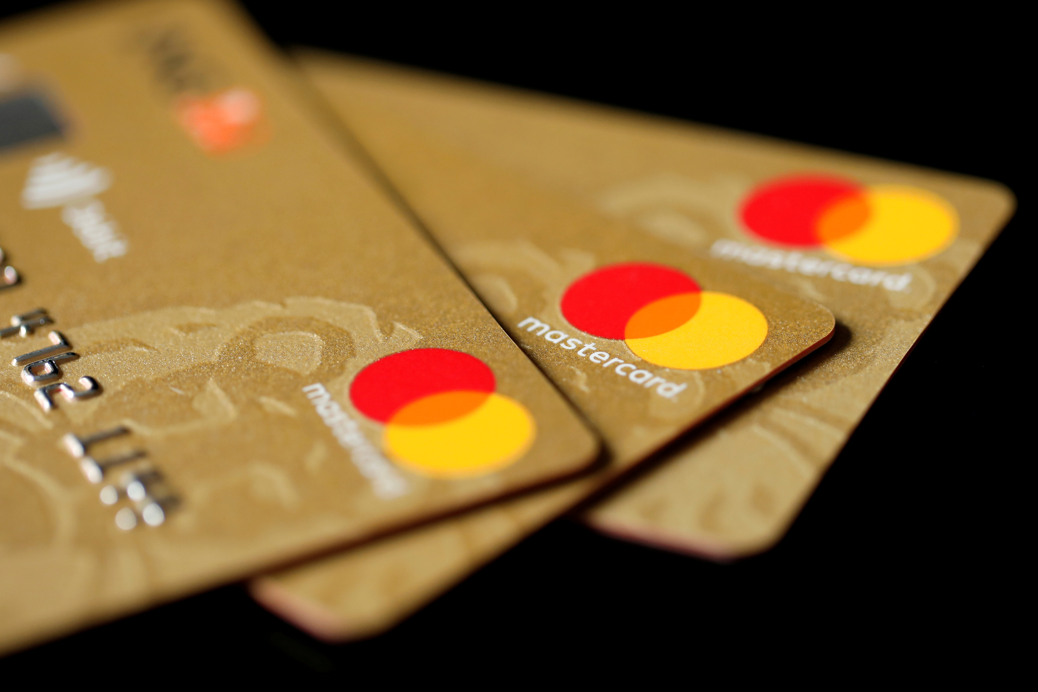 Mastercard Inc. credit cards are displayed in this picture illustration