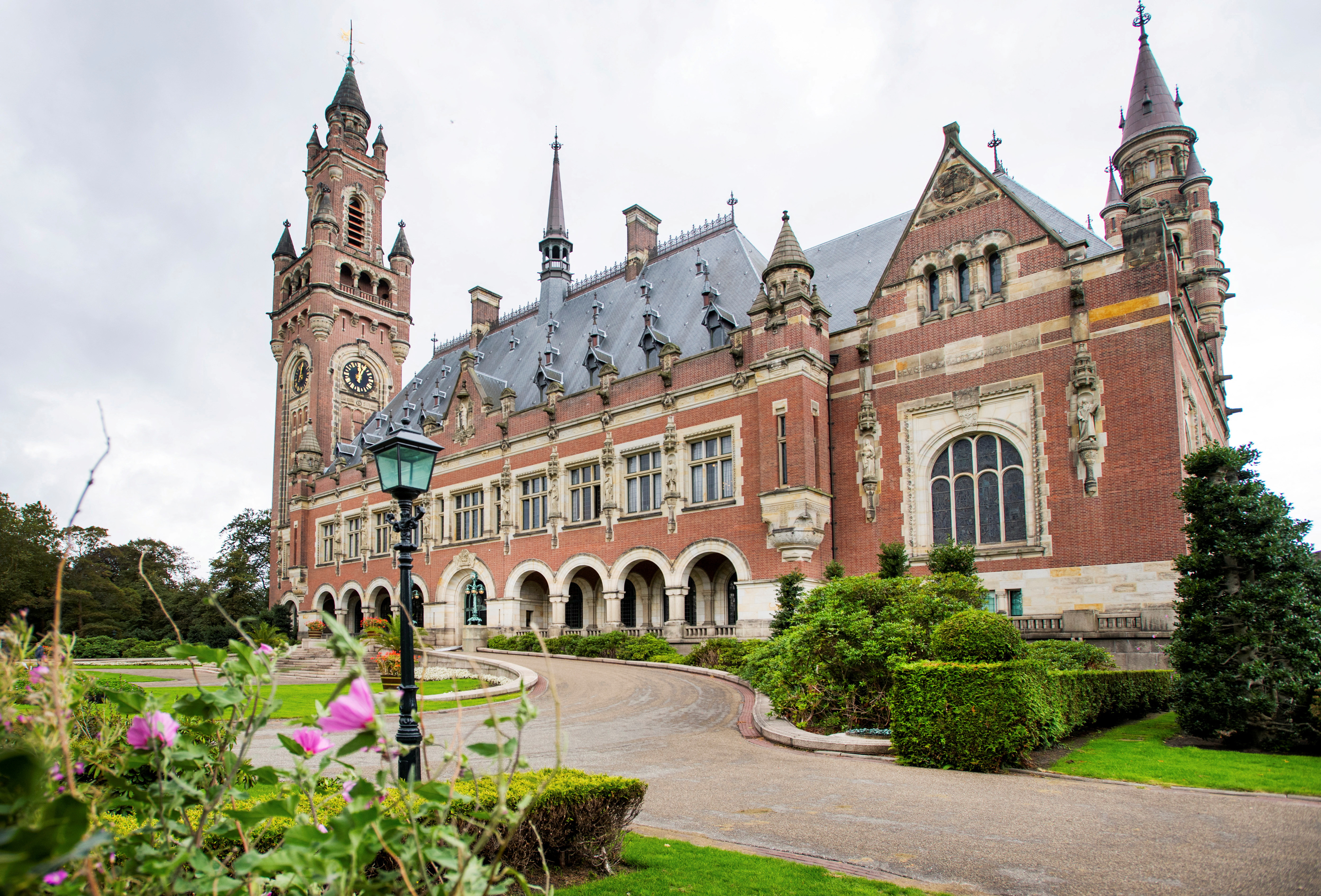 A general view shows the International Court of Justice in The Hague,