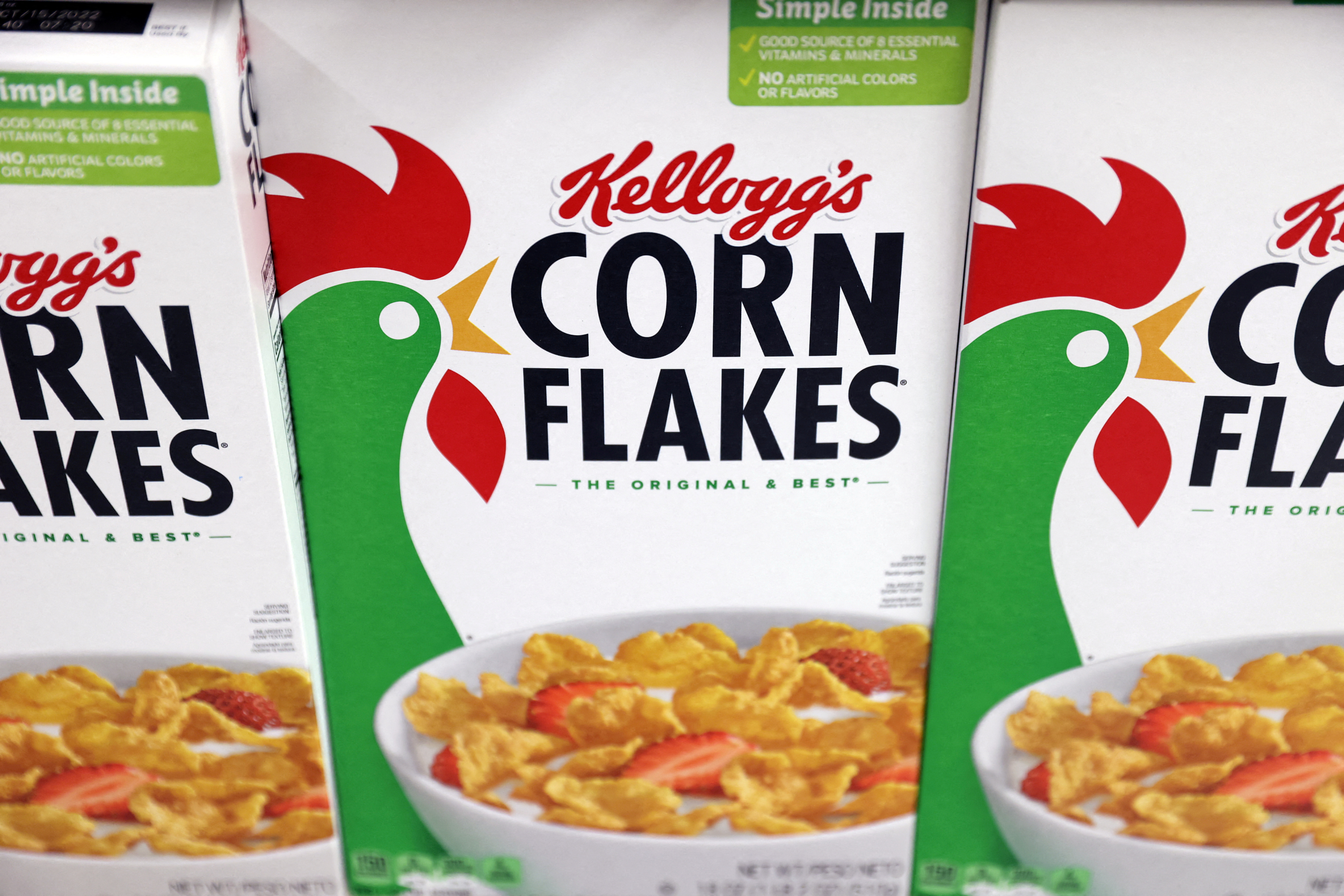 Kellogg's Corn Flakes owned by Kellogg Company is seen for sale in a store in Queens, New York City