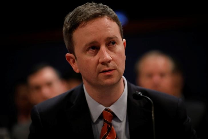Twitter Acting General Counsel Sean Edgett appears before the House Intelligence Committee to answer questions related to Russian use of social media to influence U.S. elections, on Capitol Hill in Washington