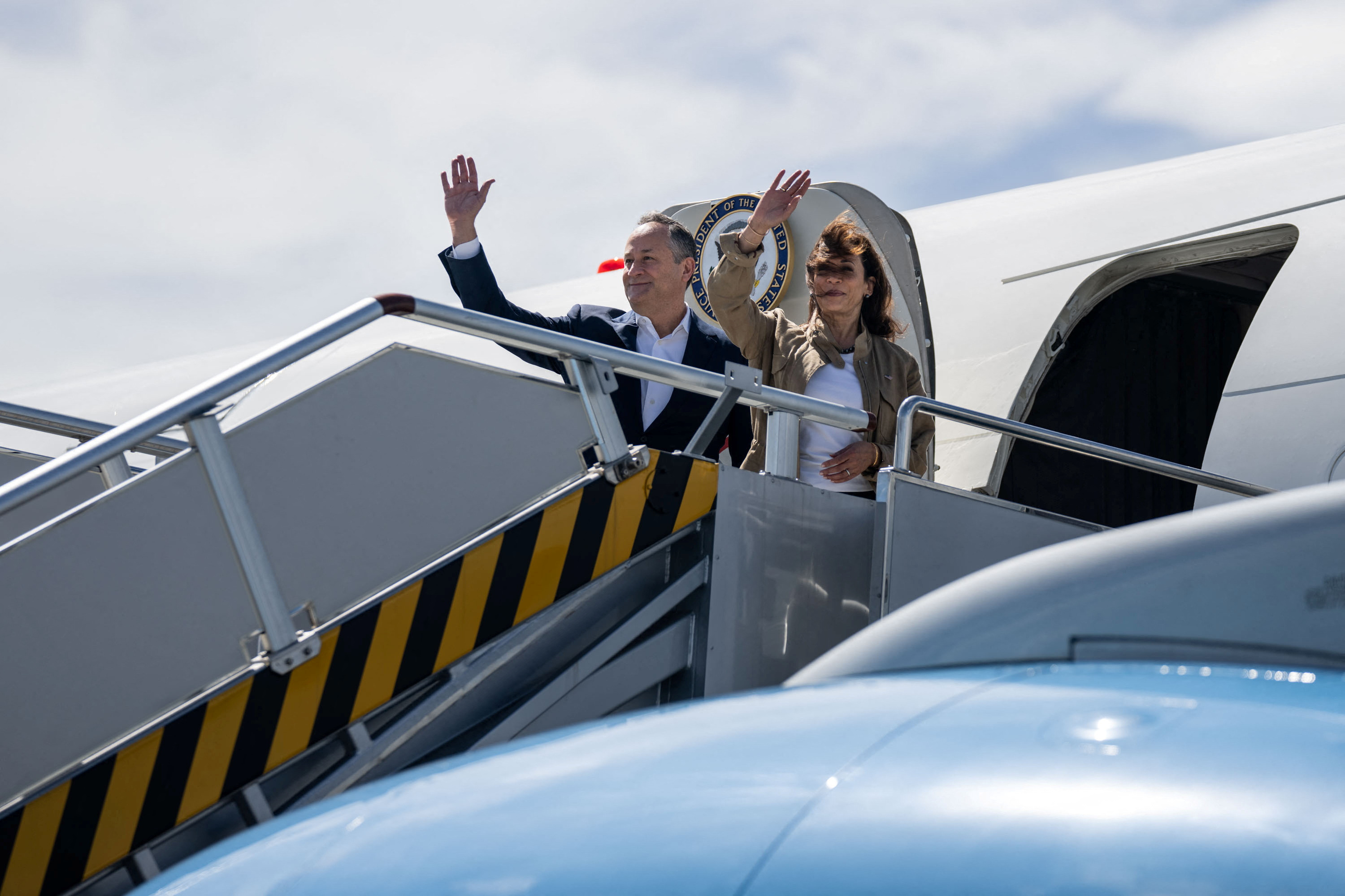 U.S. Vice President Kamala Harris departs Ninoy Aquino International Airport in Manila