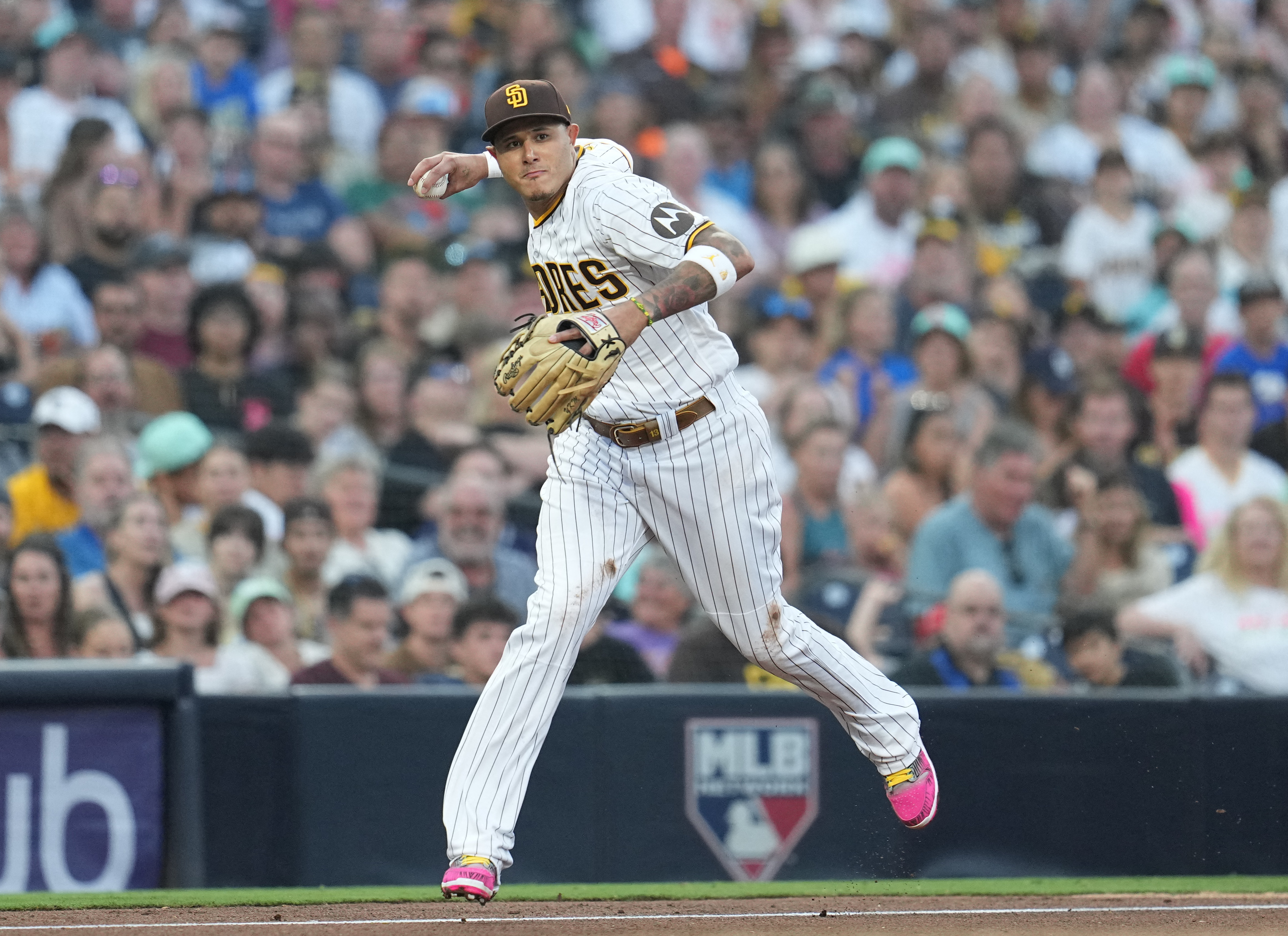 San Diego Padres third baseman Manny Machado (13) looks on during a  baseball game against the Washington Nationals, Saturday, July 17, 2021, in  Washington. (AP Photo/Nick Wass Stock Photo - Alamy