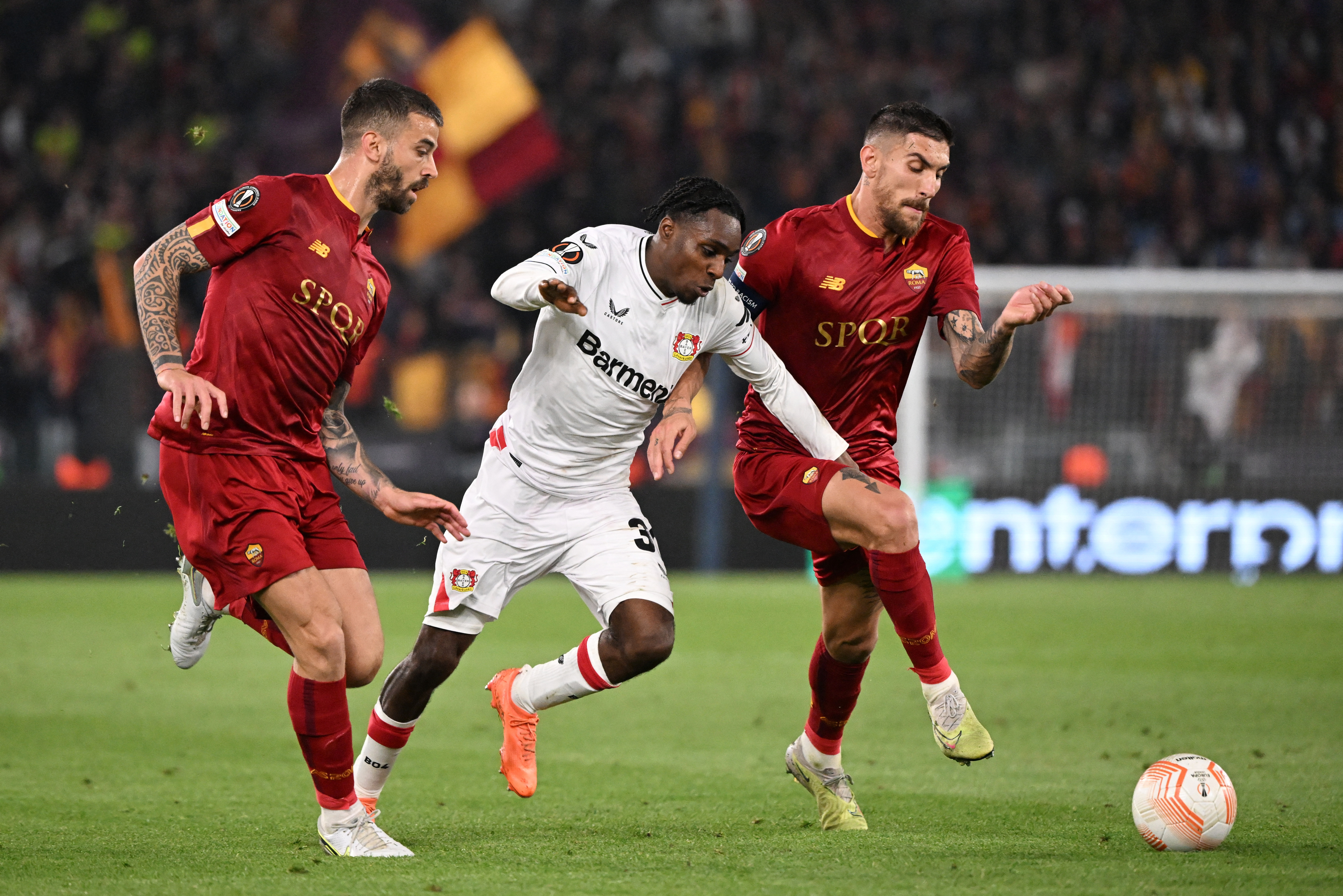 Roma take narrow lead over Leverkusen in Europa League semi | Reuters