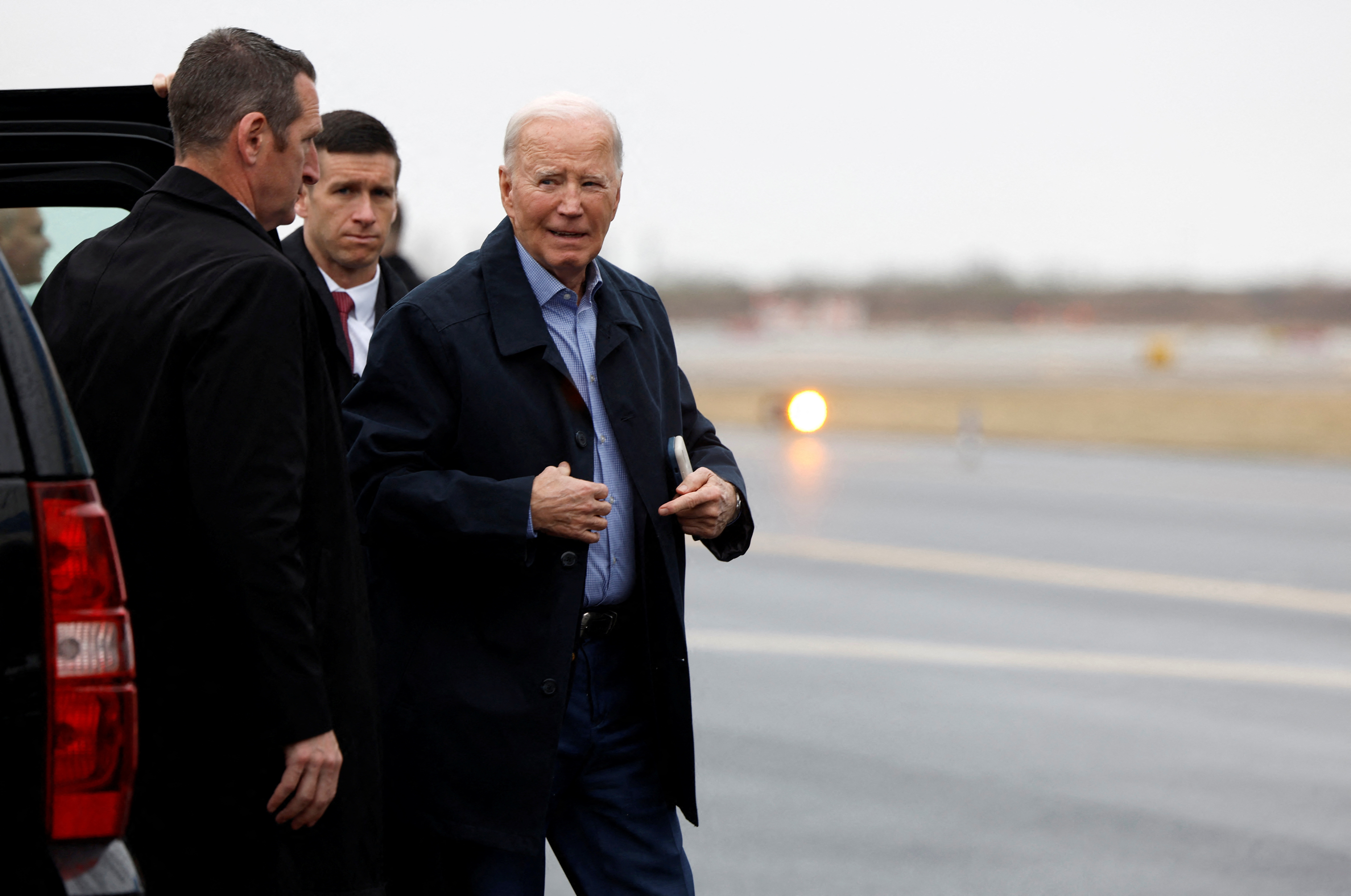 U.S. President Biden departs Philadelphia International Airport for a campaign trip to Georgia