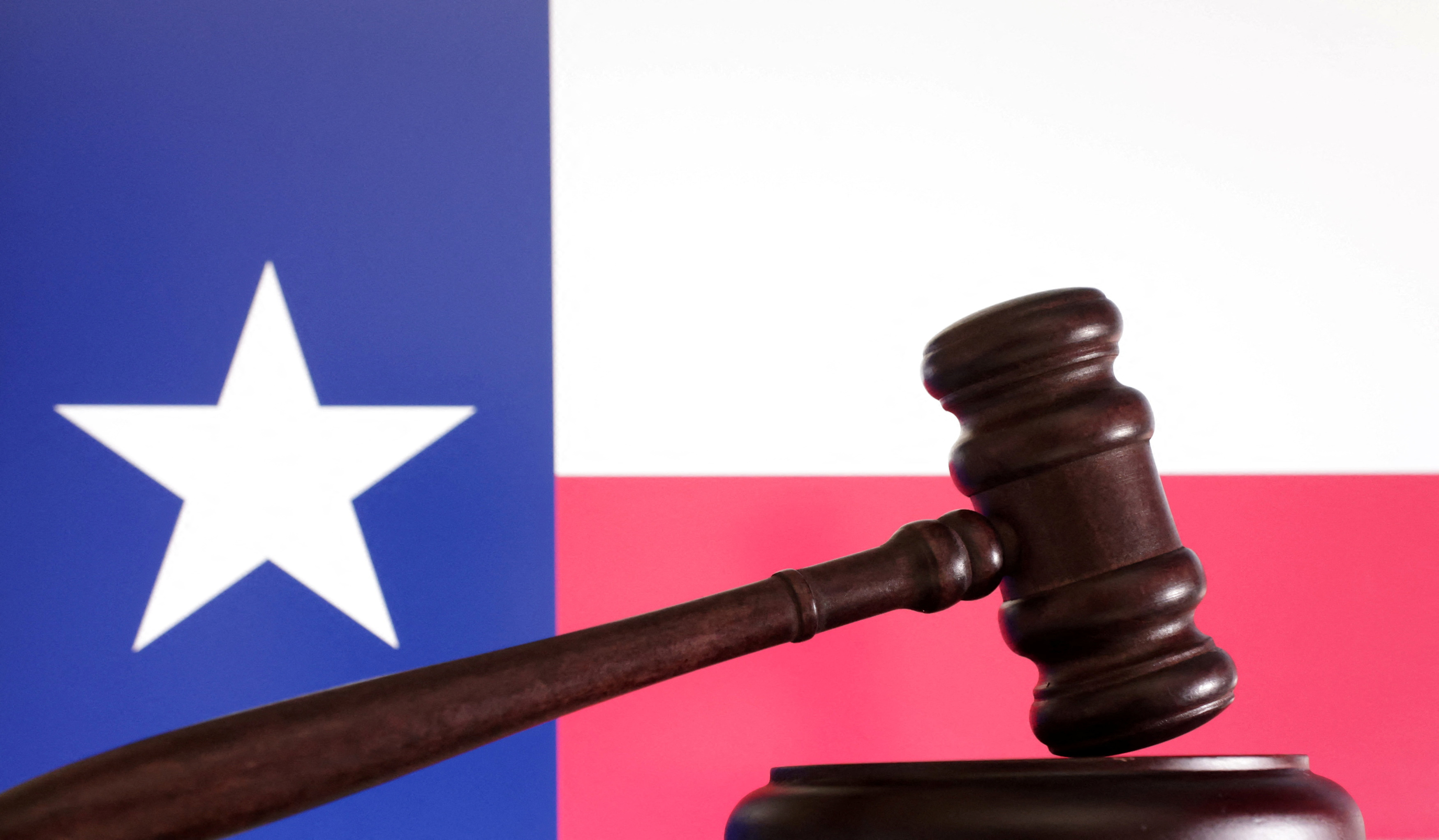 Illustration shows flag of U.S. state Texas