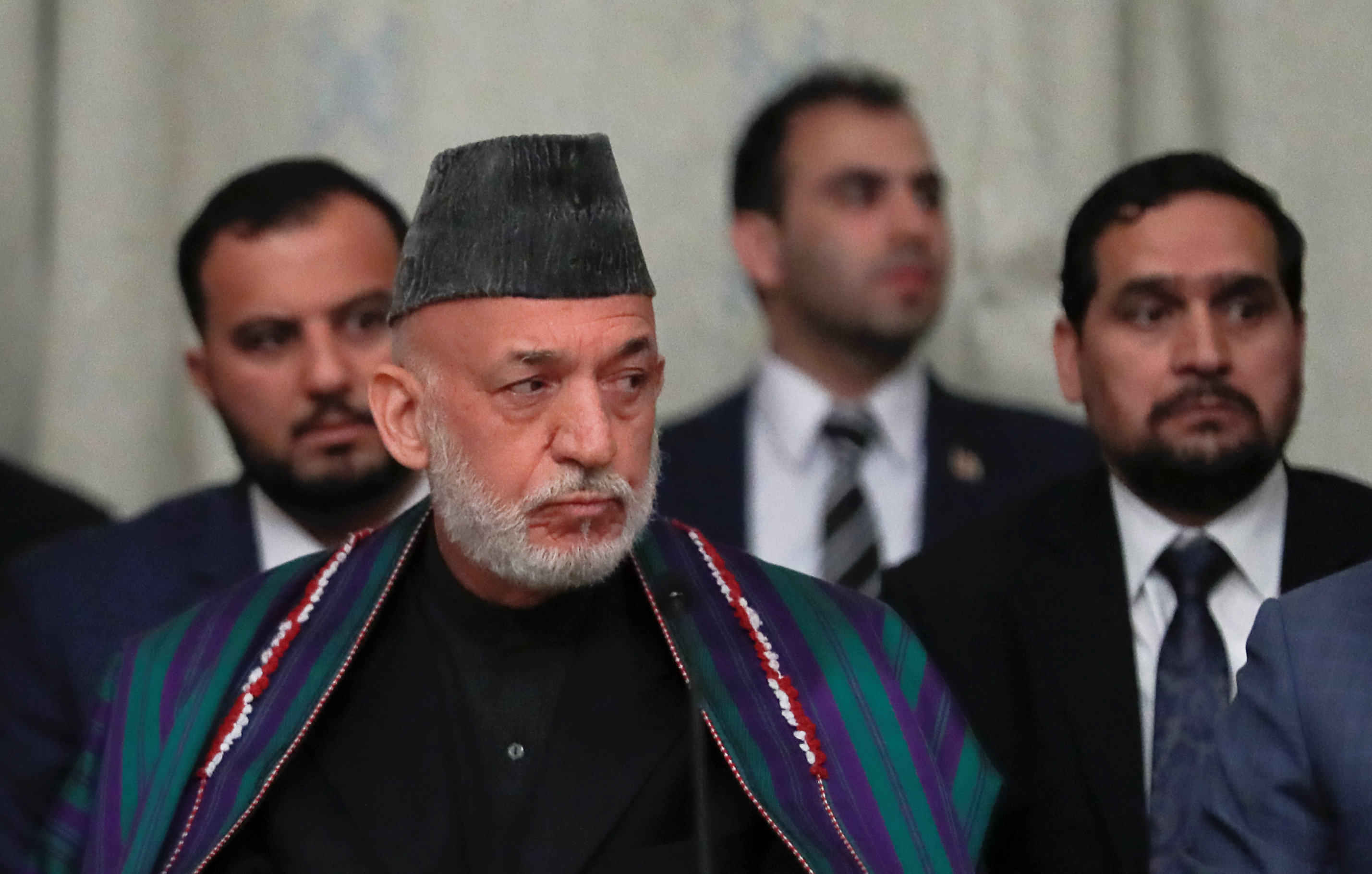Officials attend peace talks between Afghan senior politicians and a Taliban delegation in Moscow