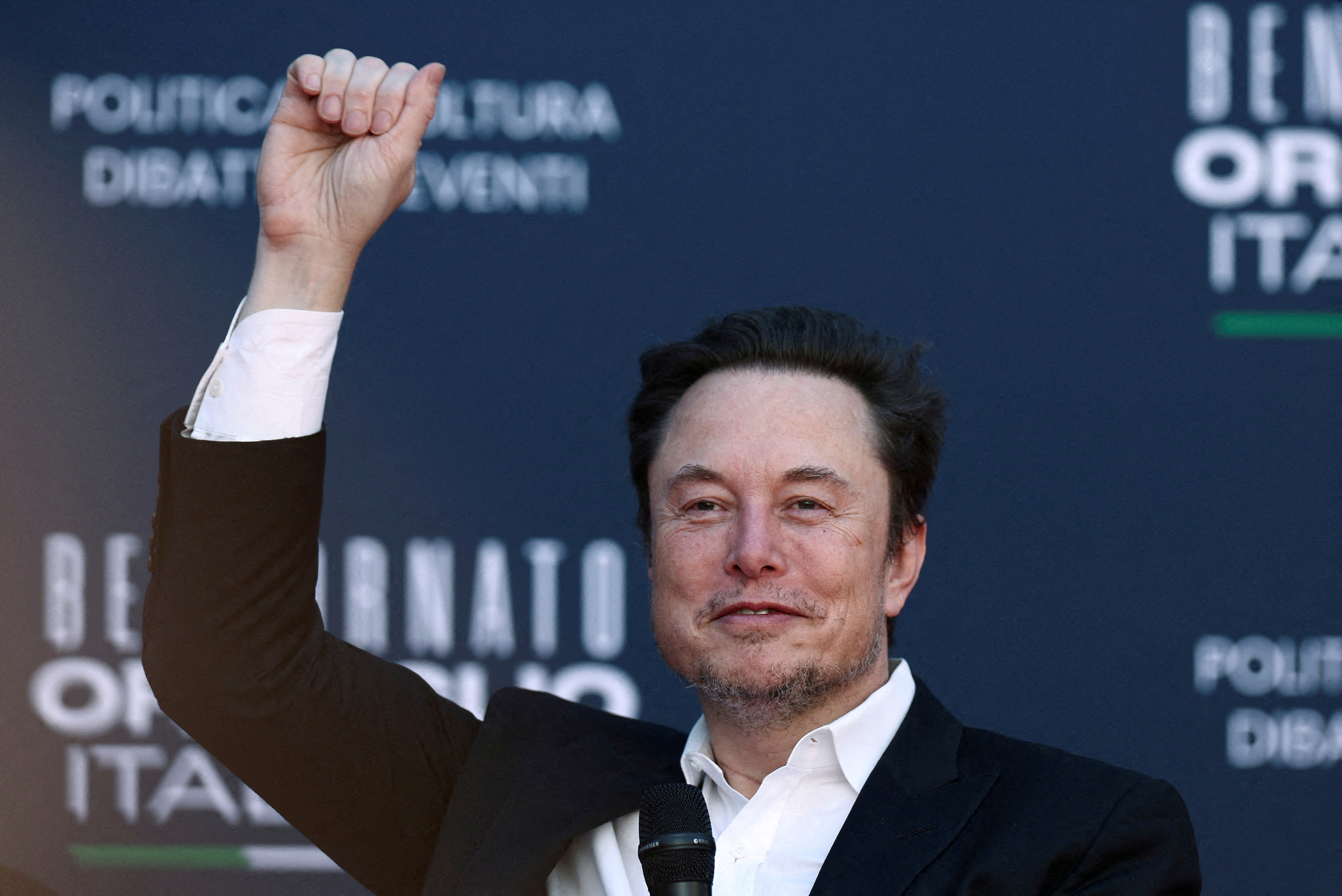 Tesla's Musk is pictured in Rome