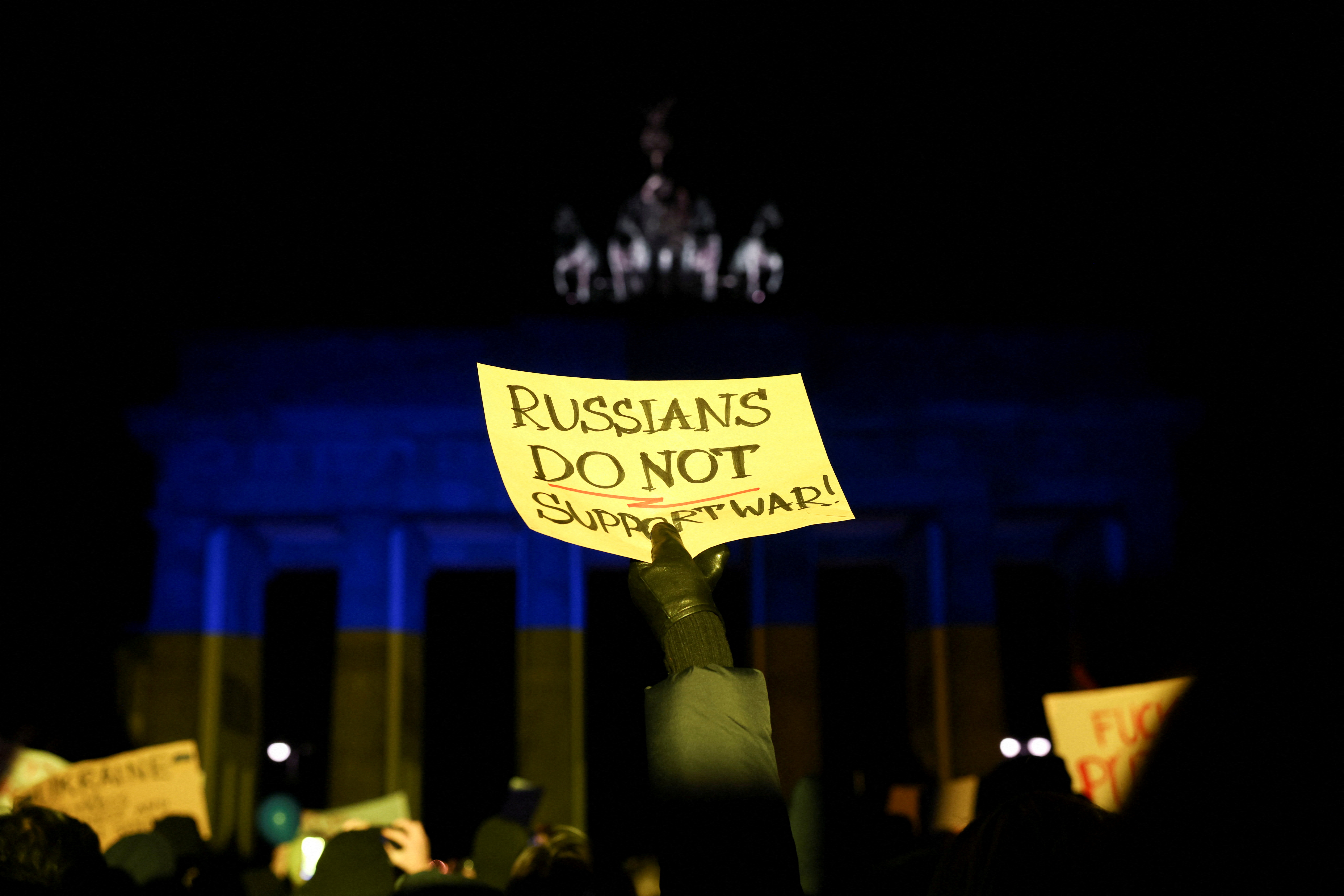 Protest in support of Ukraine, in Berlin