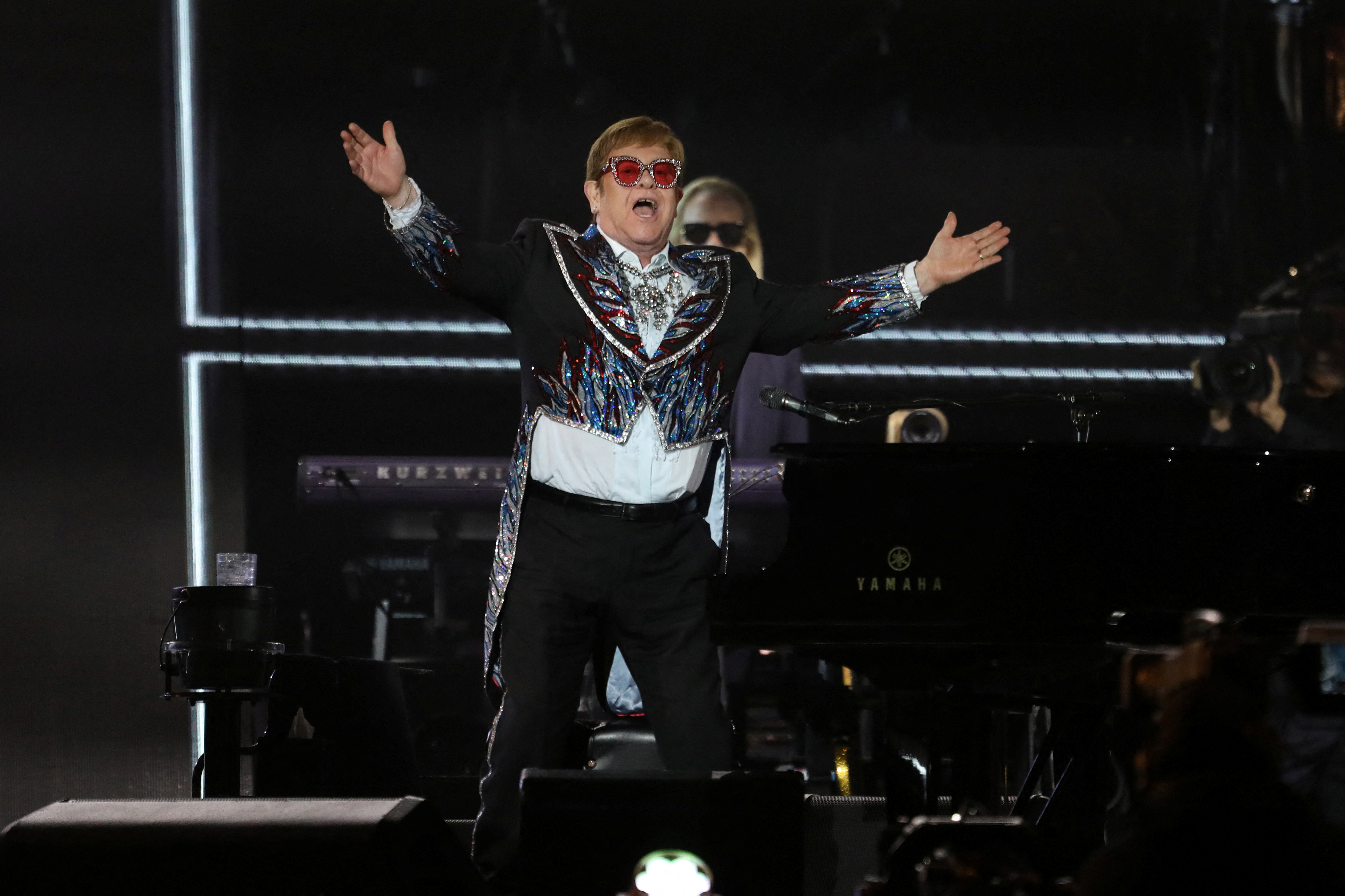 Elton John ends US leg of farewell tour with starry Dodger Stadium