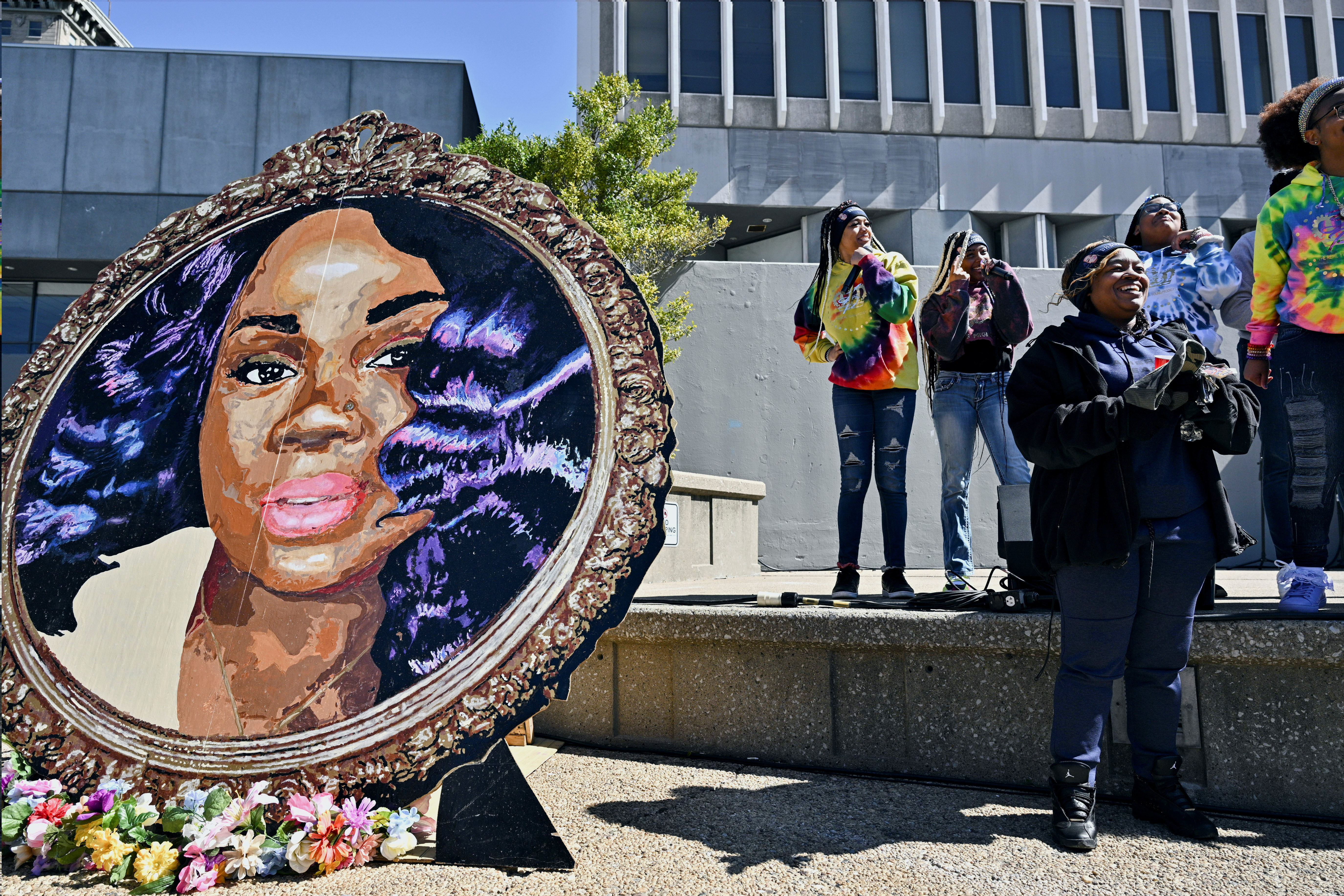 FILE PHOTO - Gathering to mark two years since police officers shot and killed Breonna Taylor, in Louisville, Kentucky