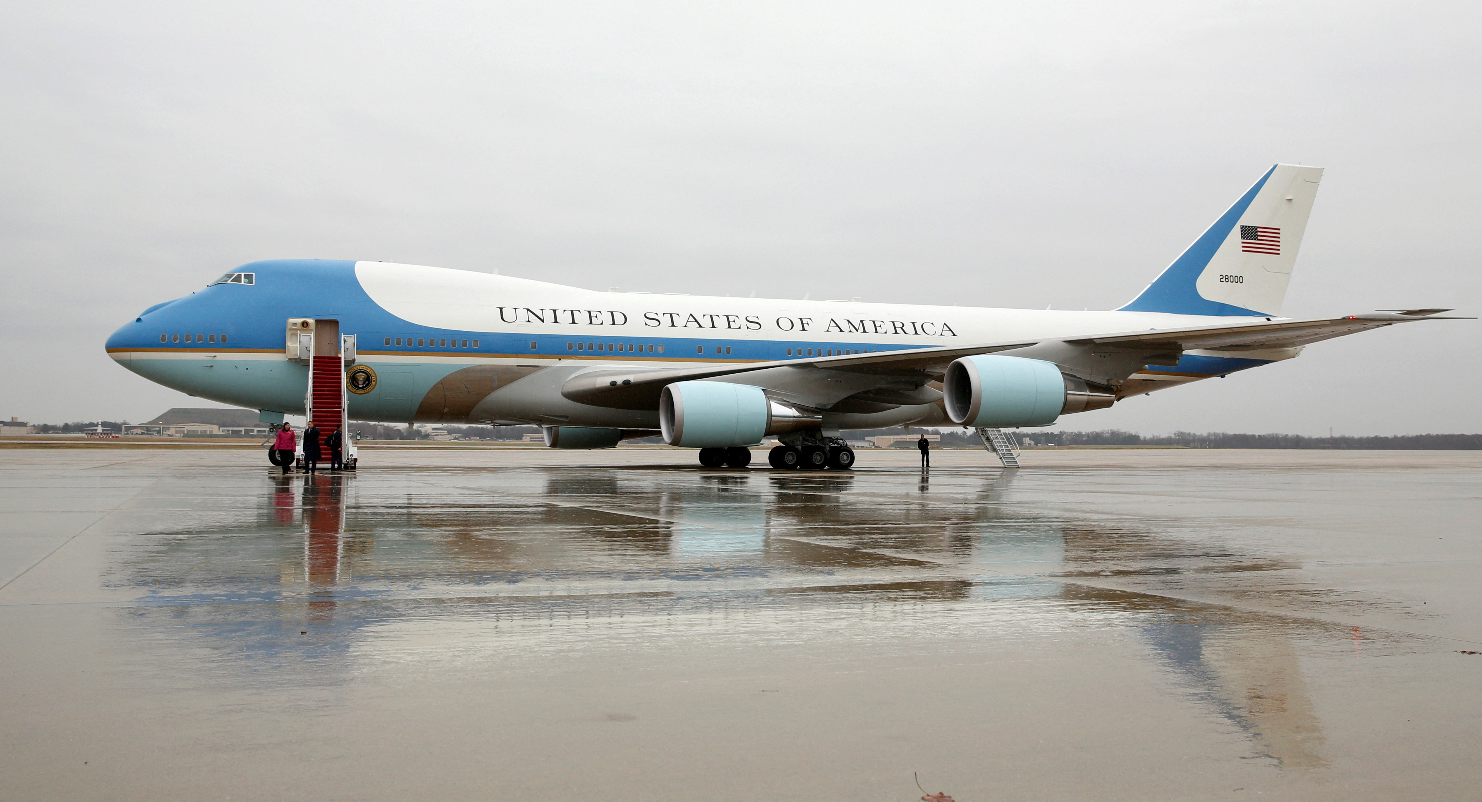 Air Force One at Joint Base Andrews in Maryland