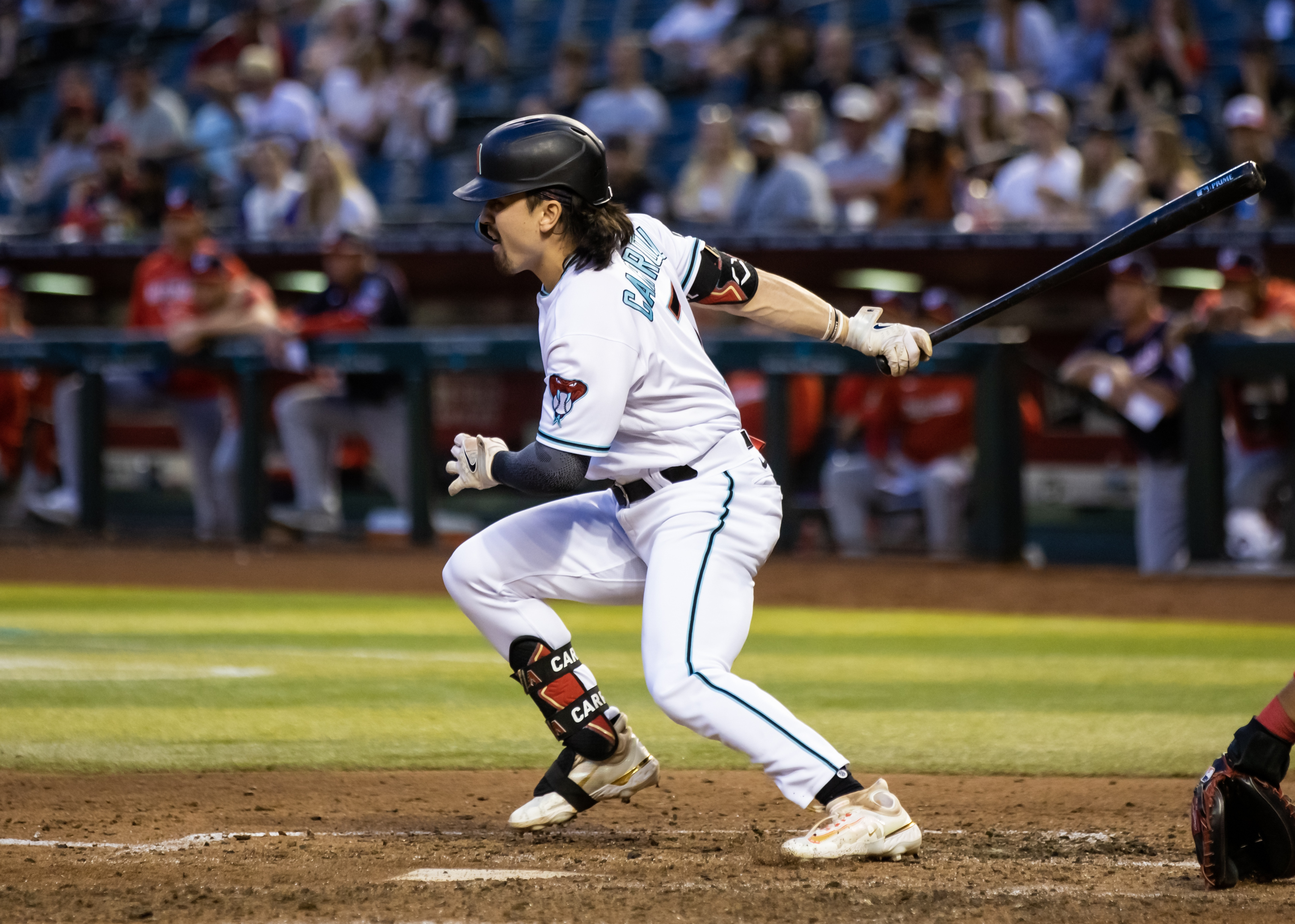 Arizona Diamondbacks' Lourdes Gurriel Jr. looks on during a baseball game  against the Washington Nationals, Thursday, June 22, 2023, in Washington.  (AP Photo/Nick Wass Stock Photo - Alamy