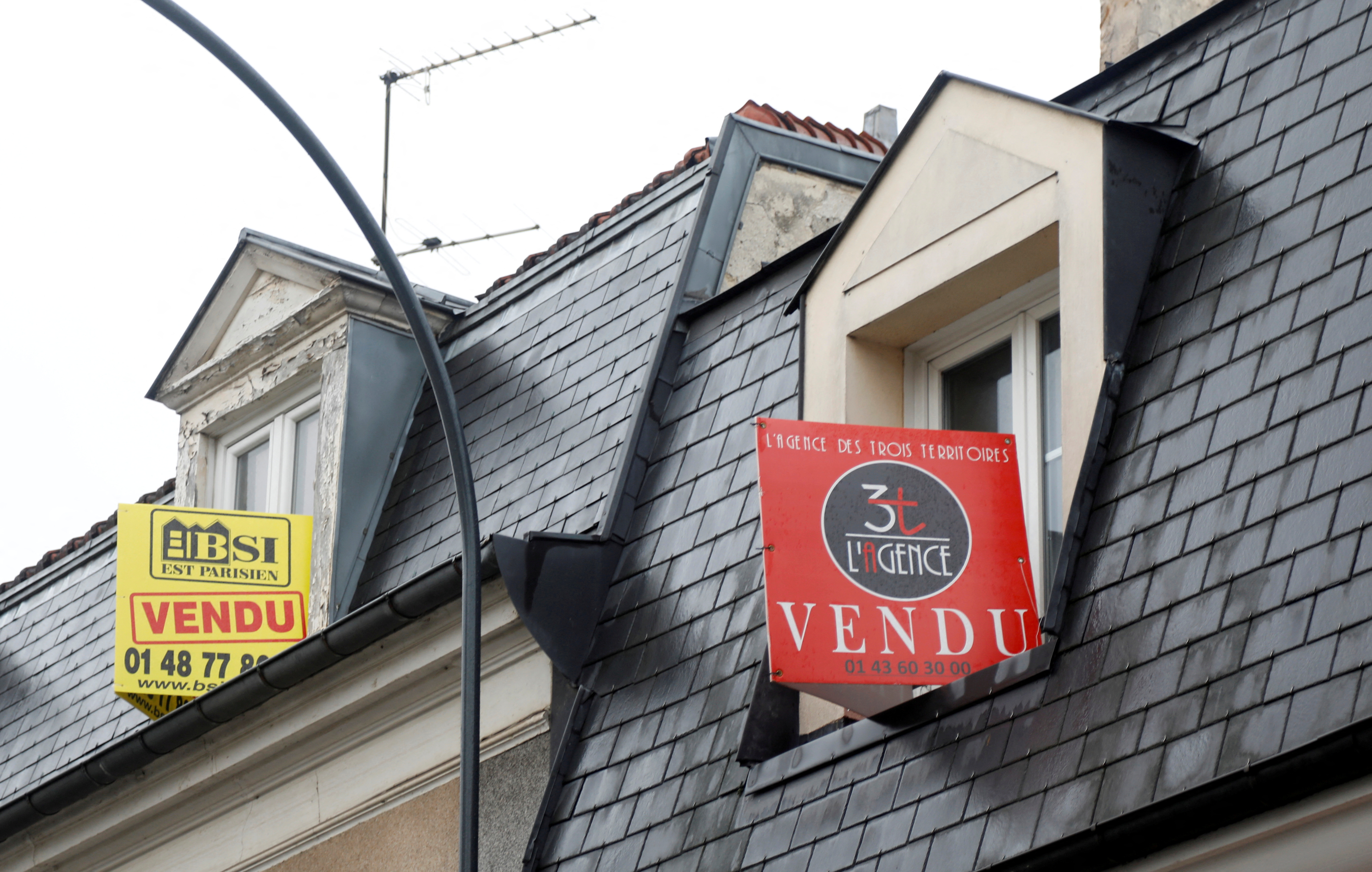Real estate signs near Paris
