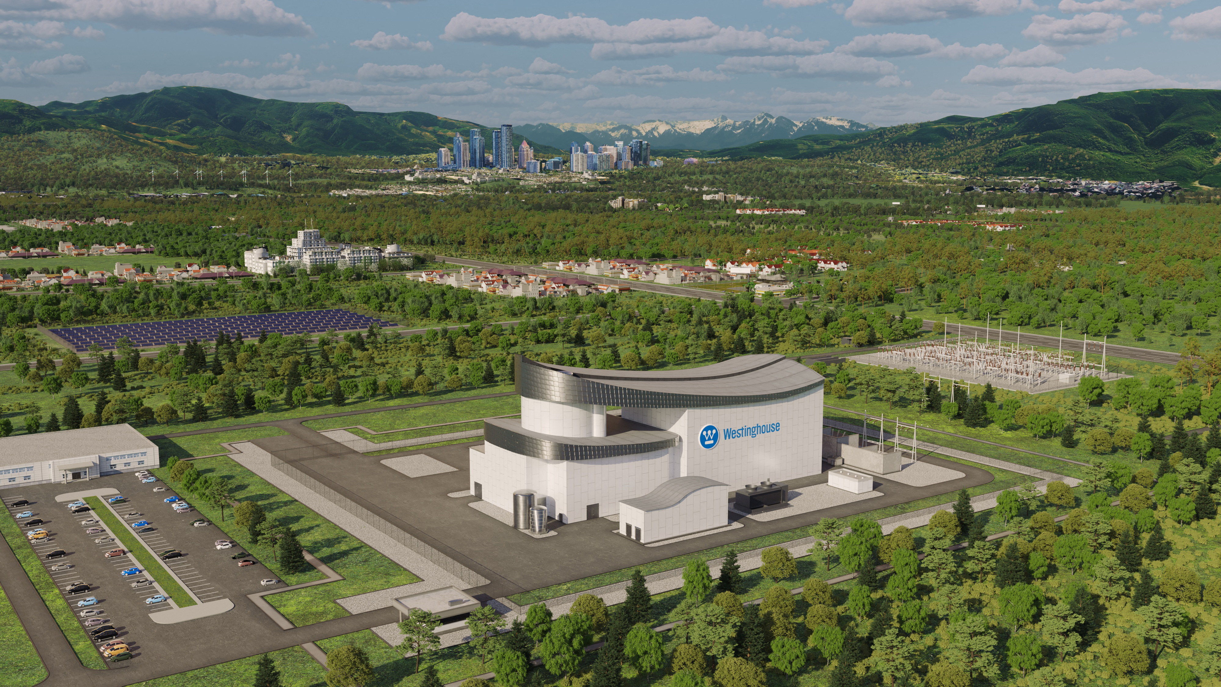 Artist rendering shows Westinghouse’s AP300 small modular nuclear power reactor